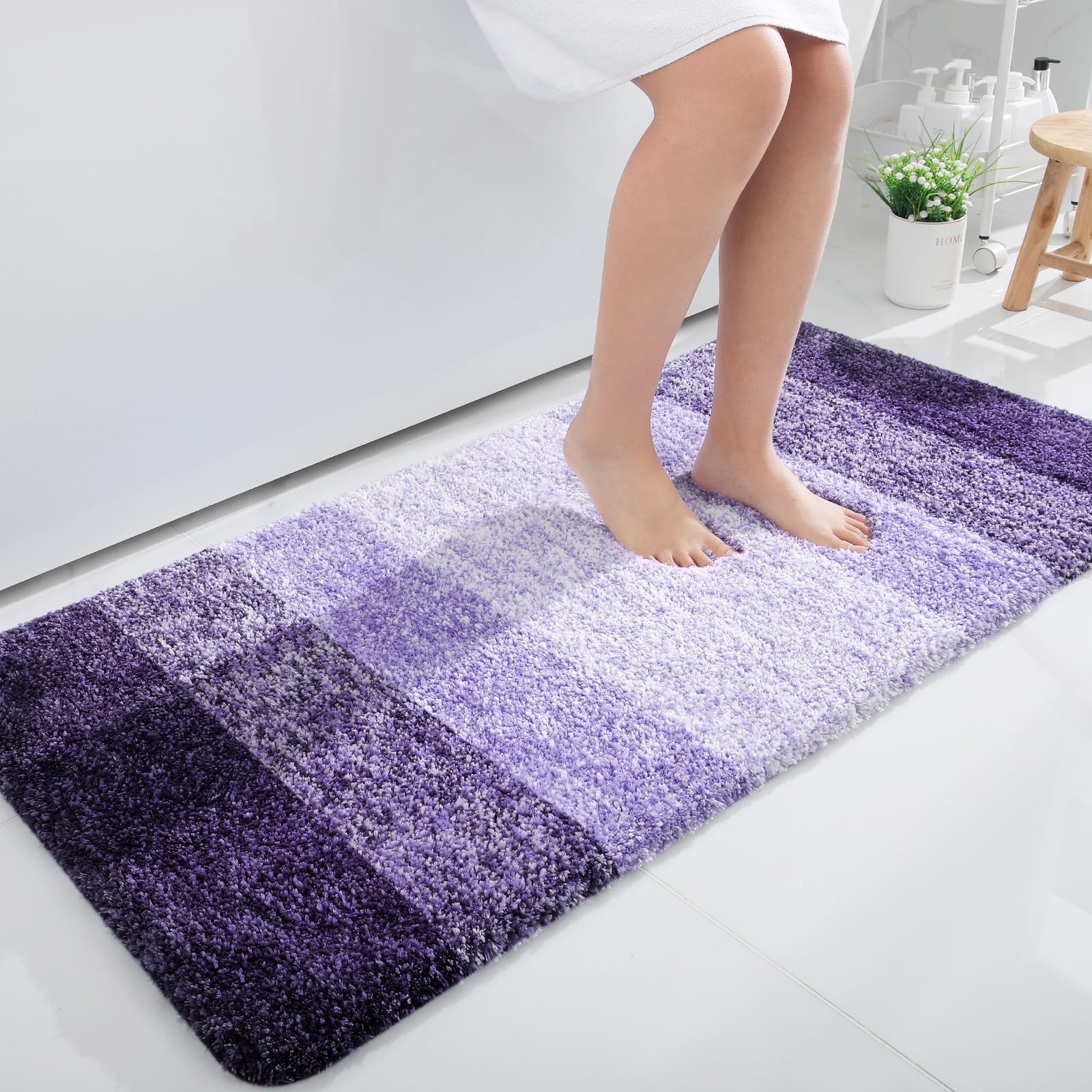 OLANLY Bathroom Runner Rugs 44x24, Extra Soft Absorbent Microfiber Bath Rugs, Rubber Backing, Quick Dry, Machine Washable Bath Mats for Bathroom Floor