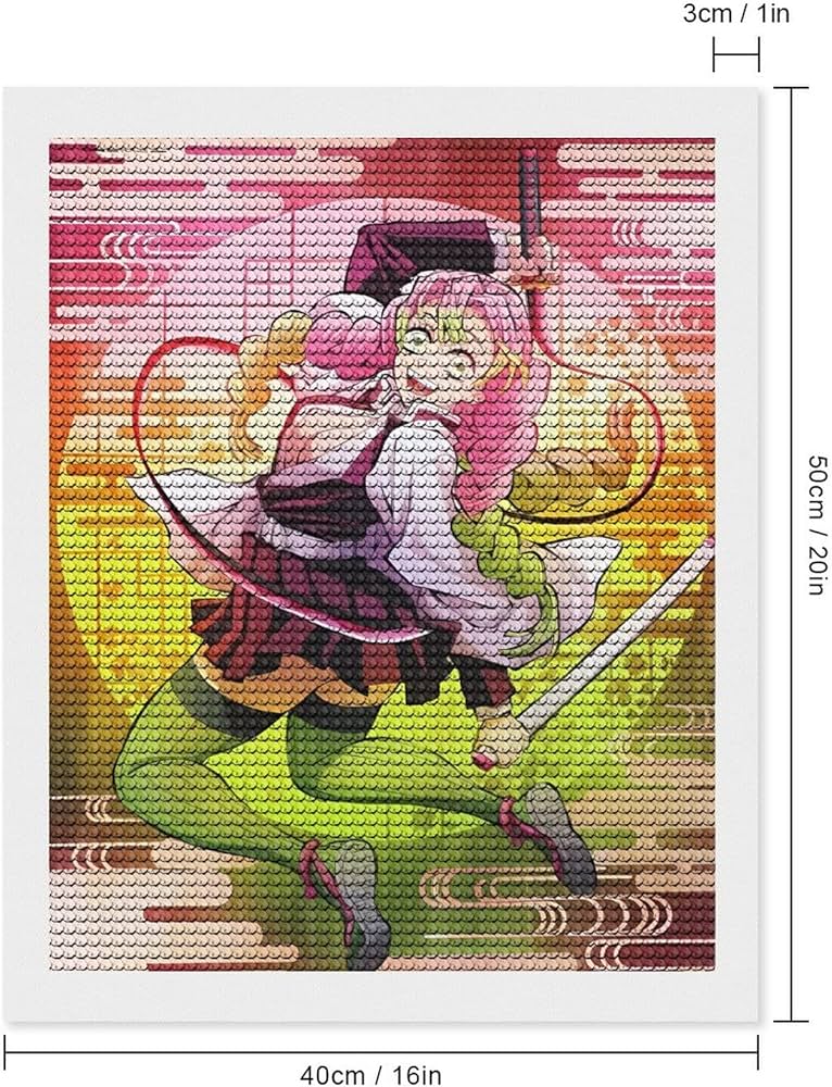 臣＆隆LOVE ダイヤモンドアート Amazon | 丸い ダイヤモンド画 恋柱 甘露寺 蜜璃 全面貼り付け