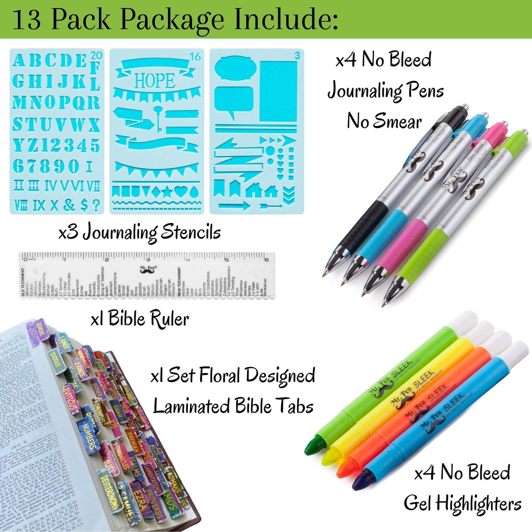Mr. Pen Bible Journaling Kit with Bible Highlighters and Pens No Bleed
