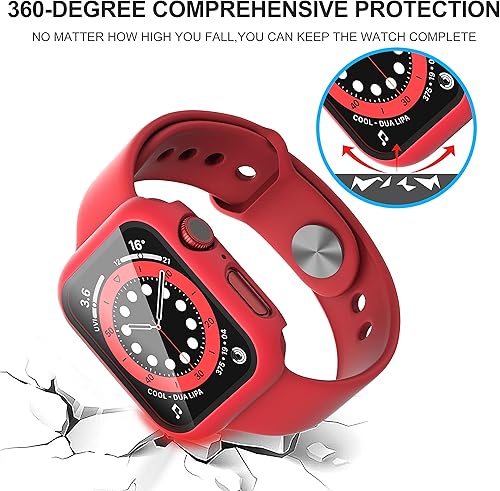 Vista 183 de Paquete de 2 fundas protectoras de pantalla de vidrio templado para Apple Watch Series 6/5/4/Series SE/SE 2/SE 3 de 1.575 pulgadas, funda protectora