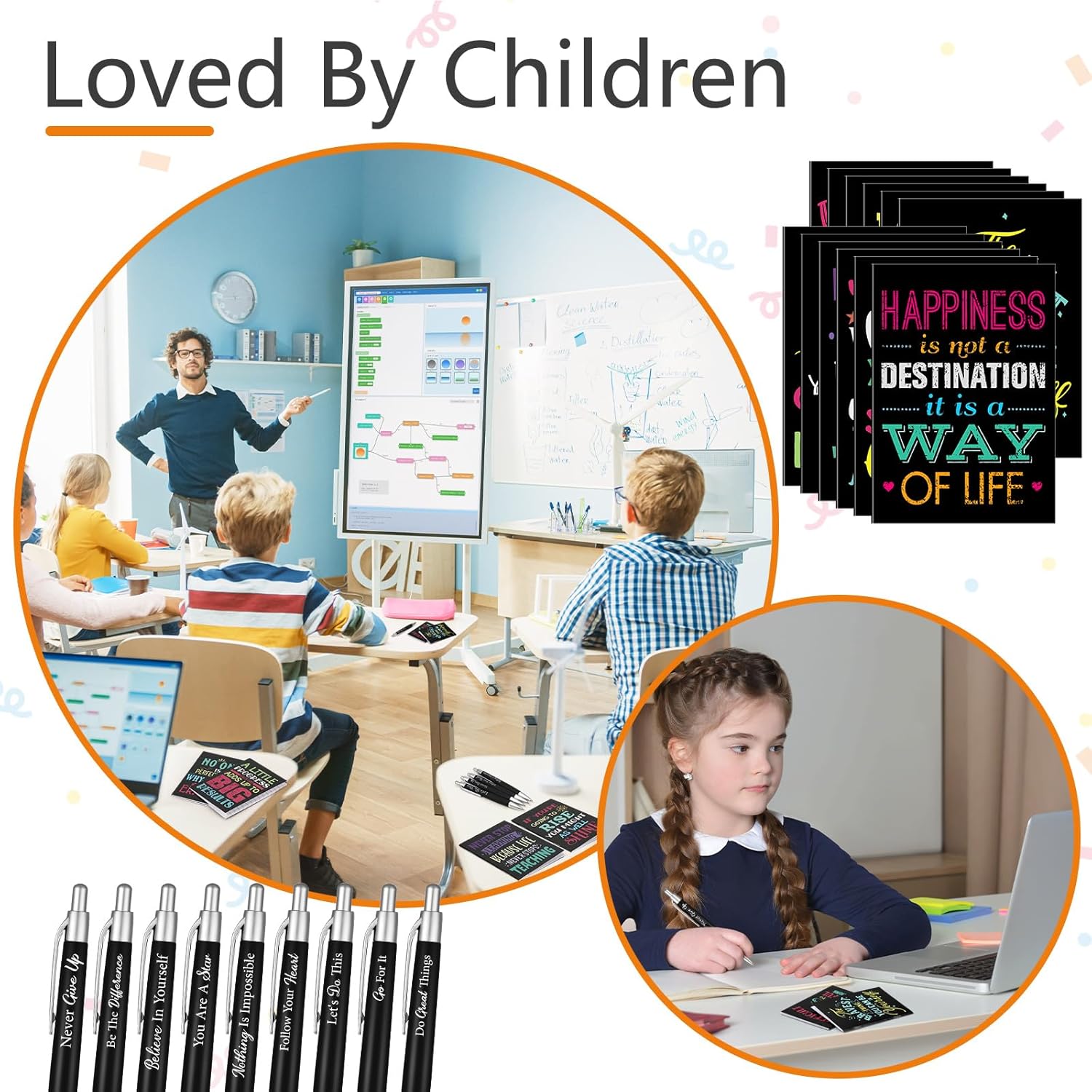 Yeaqee 72 Pcs Motivational Pens Notepads Gifts Set Inspirational Quote Ballpoint Pen Small Notebook Mini Journal Bulk Present Idea for Teacher Coworker Gifts Women Office School(Inspirational) - Image 5