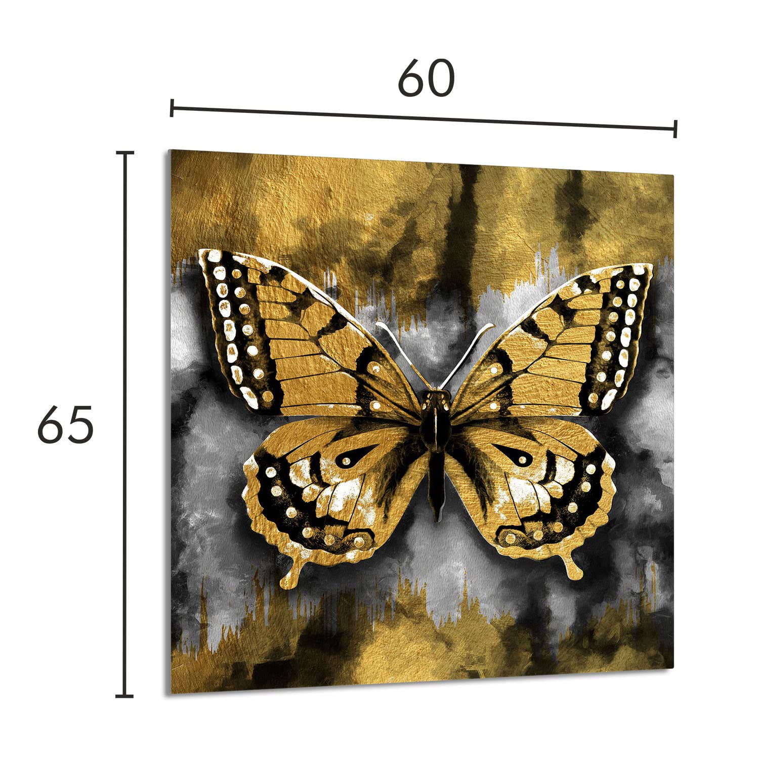 Szklany panel ochronny do kuchni Lacobel, szklana płyta ochronna na kuchenkę, 60x65 cm, szklana deska do krojenia, ochrona przed rozpryskiwaniem, uniwersalna, MOTYL