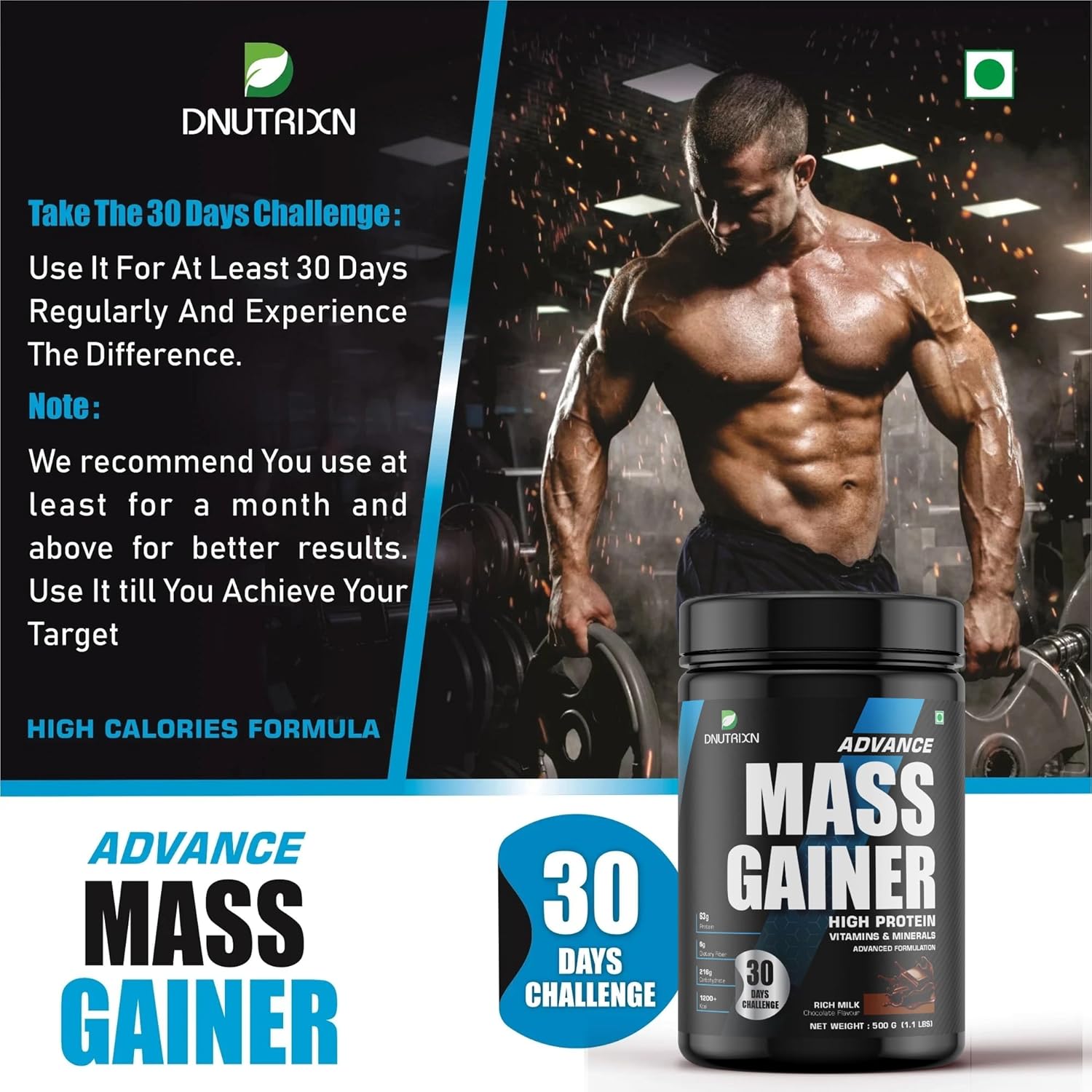 Buy Now Advance Mass Gainer (500Gm, Malai Kulfi)