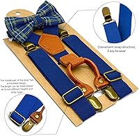 Vista 5 de Yewong Conjunto de disfraz de anciano para niños, accesorios de disfraz de abuelo, incluyendo gafas, tirantes, corbatín, bigote y cejas Juego