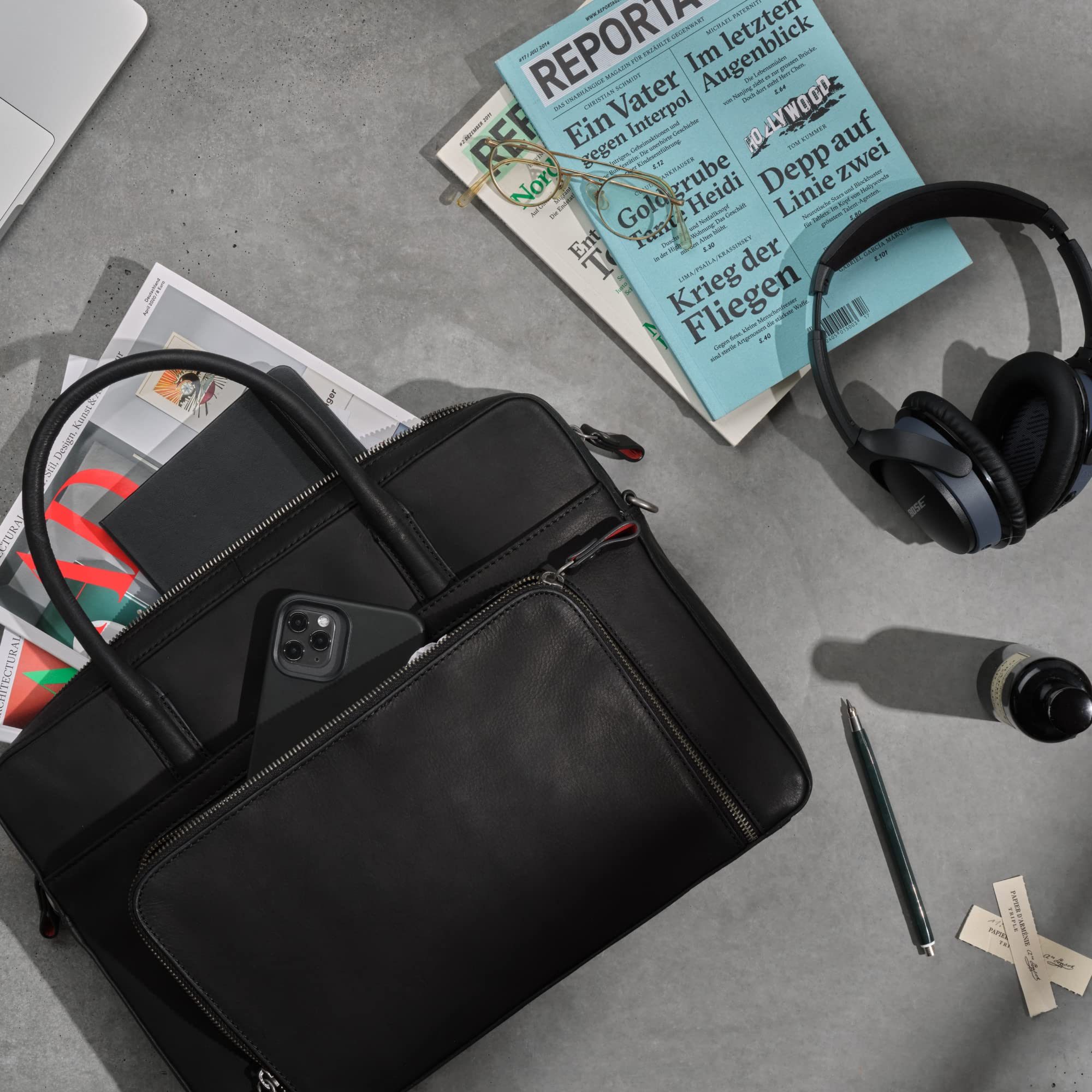 DONBOLSO Borsa per Computer Portatile Nizza | Borsa in Pelle con Scomparto per Laptop | Cartella per Notebook | Borsa a Tracolla per Uomo e Donna | Borsa da Lavoro
