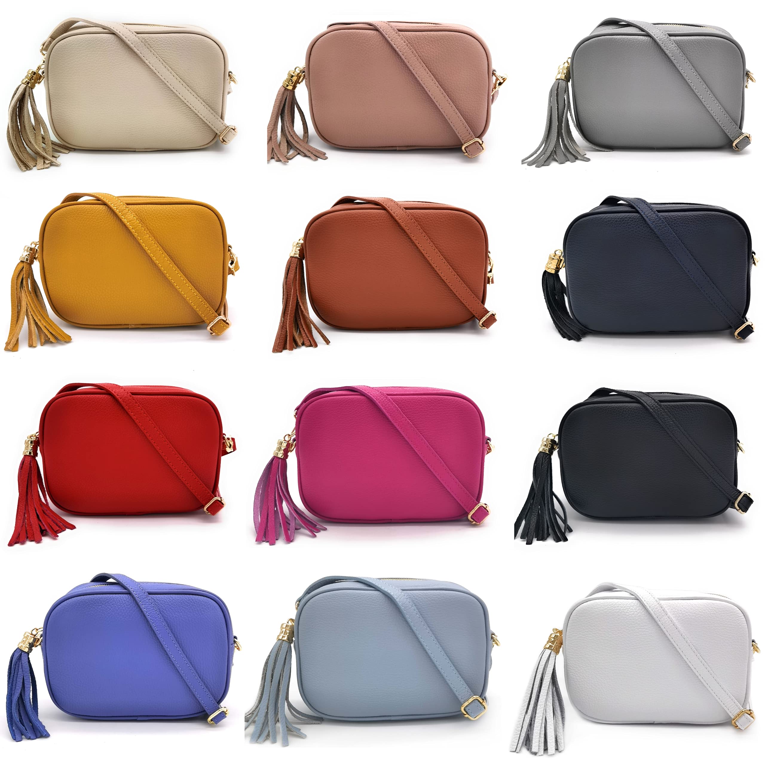 ELIOX Sac femme en cuir véritable fabriqué en Italie, petit sac à bandoulière élégant mode sac à bandoulière véritable cuir