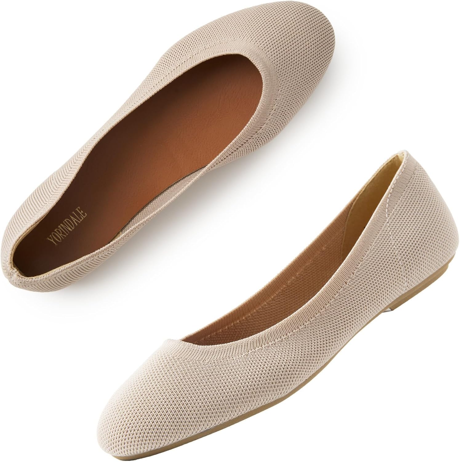 Women's Ballet Flats Round Toe Soft Knit Ballerina Flats Slip On Dress Shoes for Women Walking Dressy Casual Work Wedding - Image 7