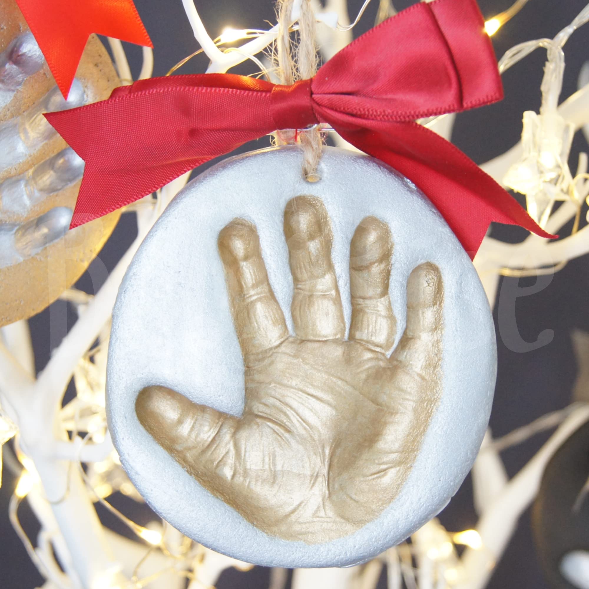 New Baby's 1st Christmas Handprint Footprint Imprint Decoration for Xmas Tree by BabyRice