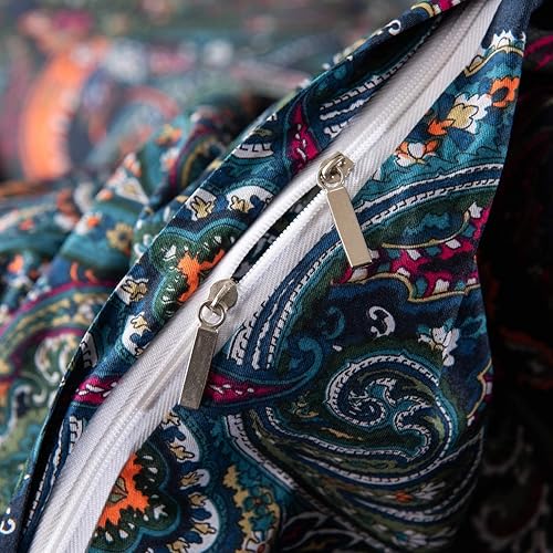 Miniatura 6 de SOFTTA - 1 funda nórdica + 2 fundas de almohada Paisley Modern Juego de cama 100% algodón egipcio