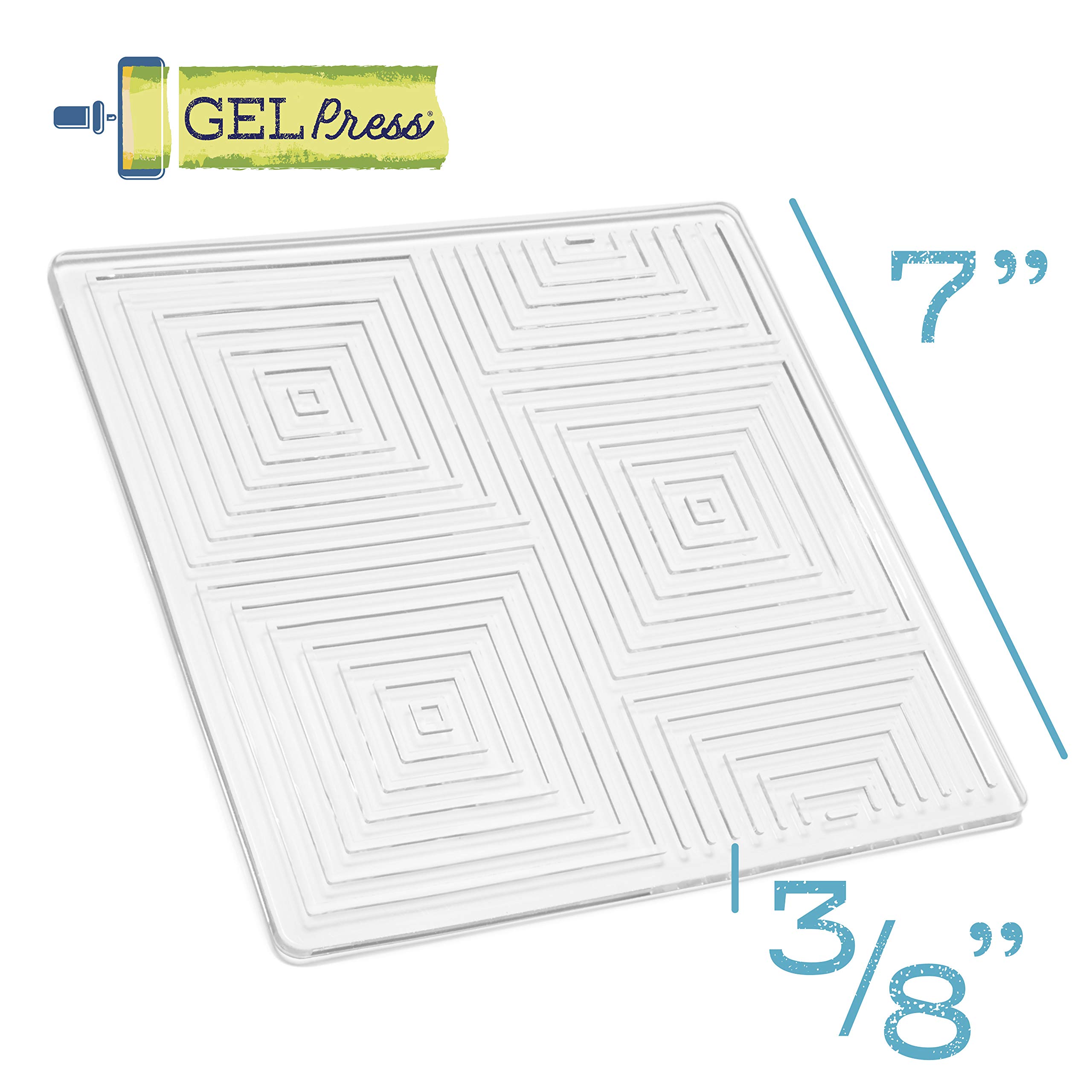 Placa en Relieve Gel Press Squares in Squares para Crear Patrones e Impresiones Artesanales únicas