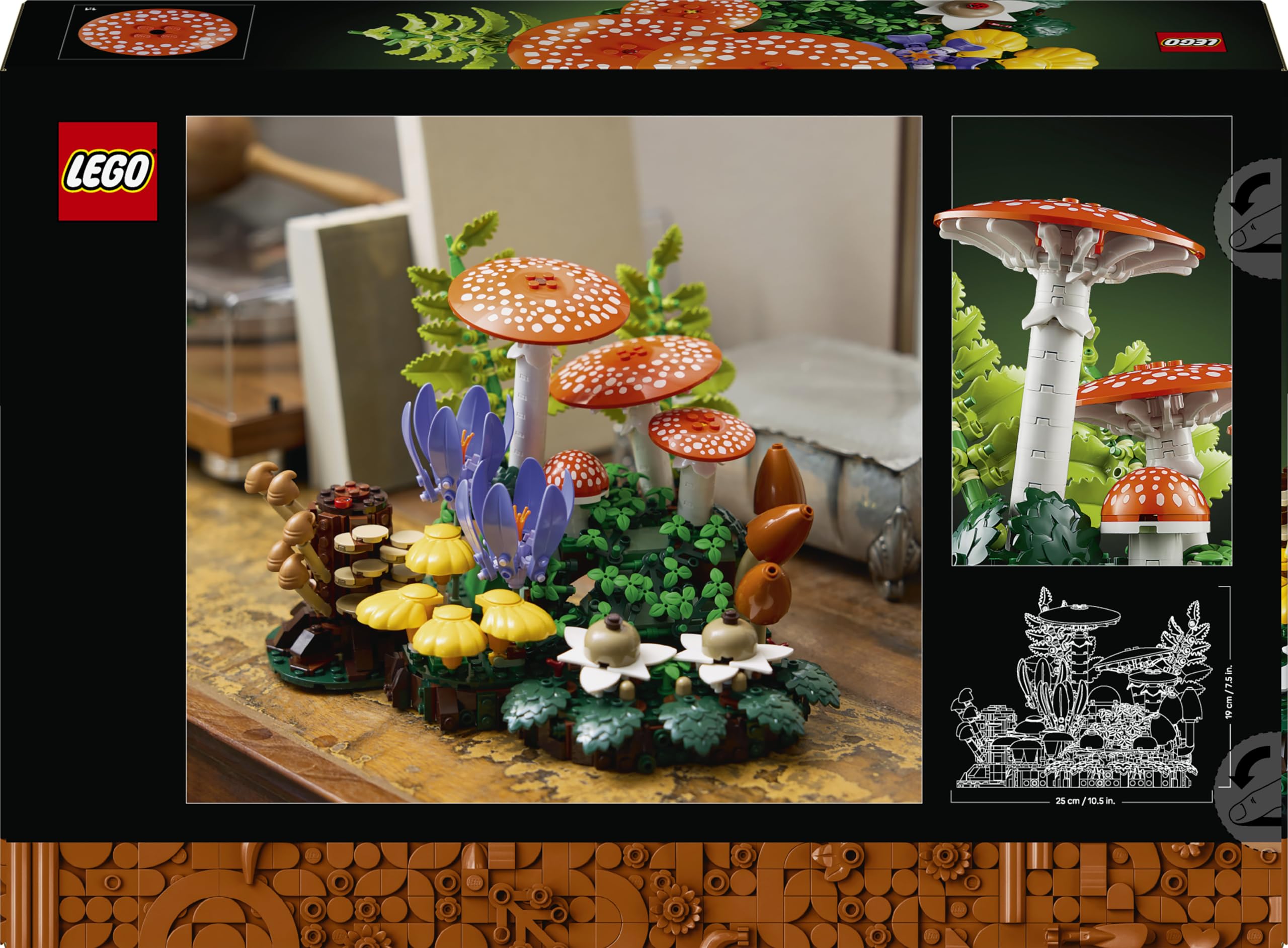LEGO Botanicals Funghi del Bosco - Set di Piante Artificiali per Adulti con un Fungo Velenoso e Fiori Finti - Decorazione per la Camera da Letto o per il Soggiorno - Idea Regalo Fai da Te - 11505