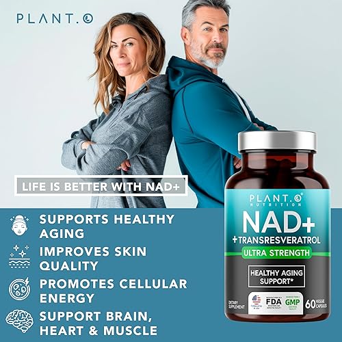 Miniatura 2 de Suplemento NAD de alta pureza (500 mg de 95% de NAD Pura Plus) con resveratrol - NMN y ribósido de nicotinamida alternativa para energía,