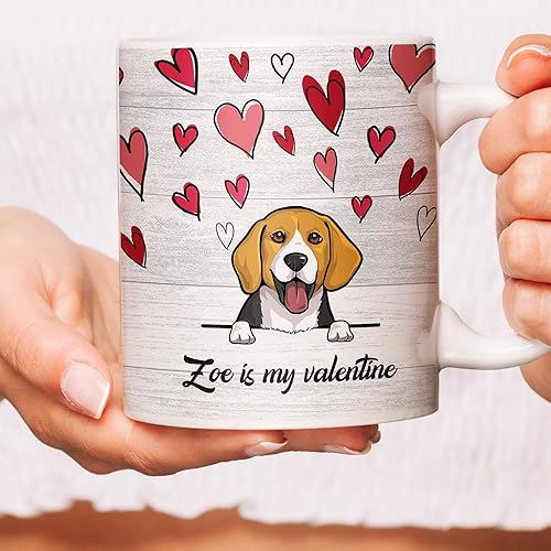 Taza divertida personalizada con texto personalizado y raza de perro divertida taza para el día de San Valentín taza para el día de San Valentín