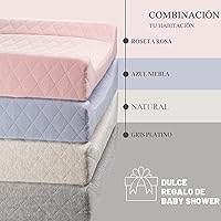 Vista 6 de Cambiador de bebé contorneado de algodón orgánico con colchón de espuma impermeable, incluye funda suave, extraíble y lavable, correa de seguridad