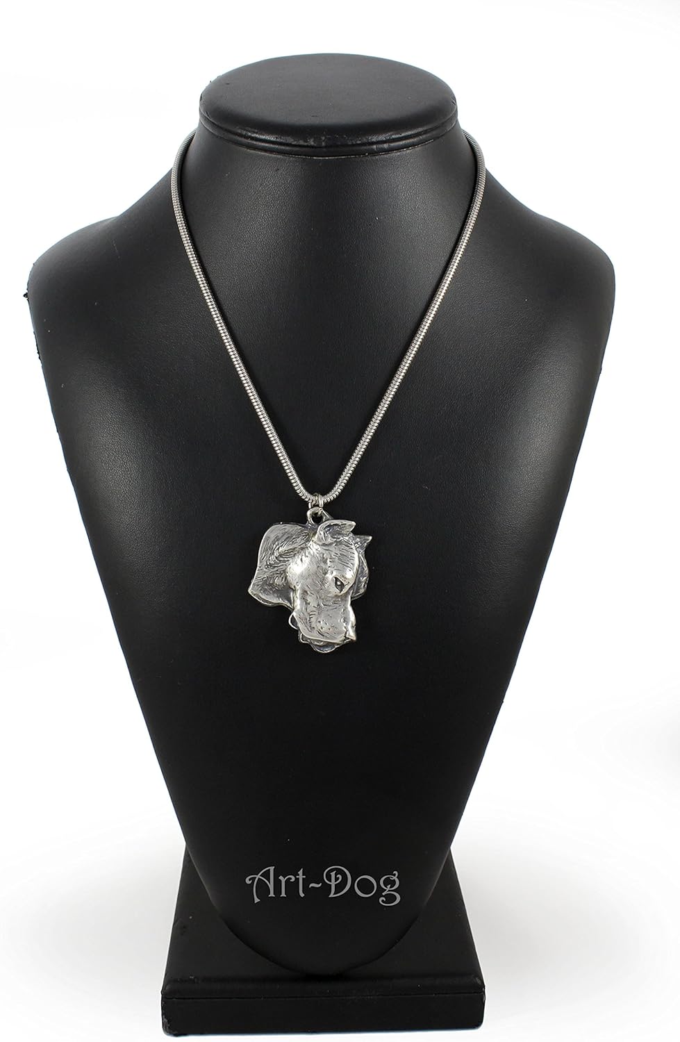 Art-Dog Collection Dog Pendant on Silver Thread - Handmade Dog Necklace with ZnAl Base and Silver Coating – Silver Dog Necklaces for Men and Women – Dog Breeds Jewelry – Dogo Argentino