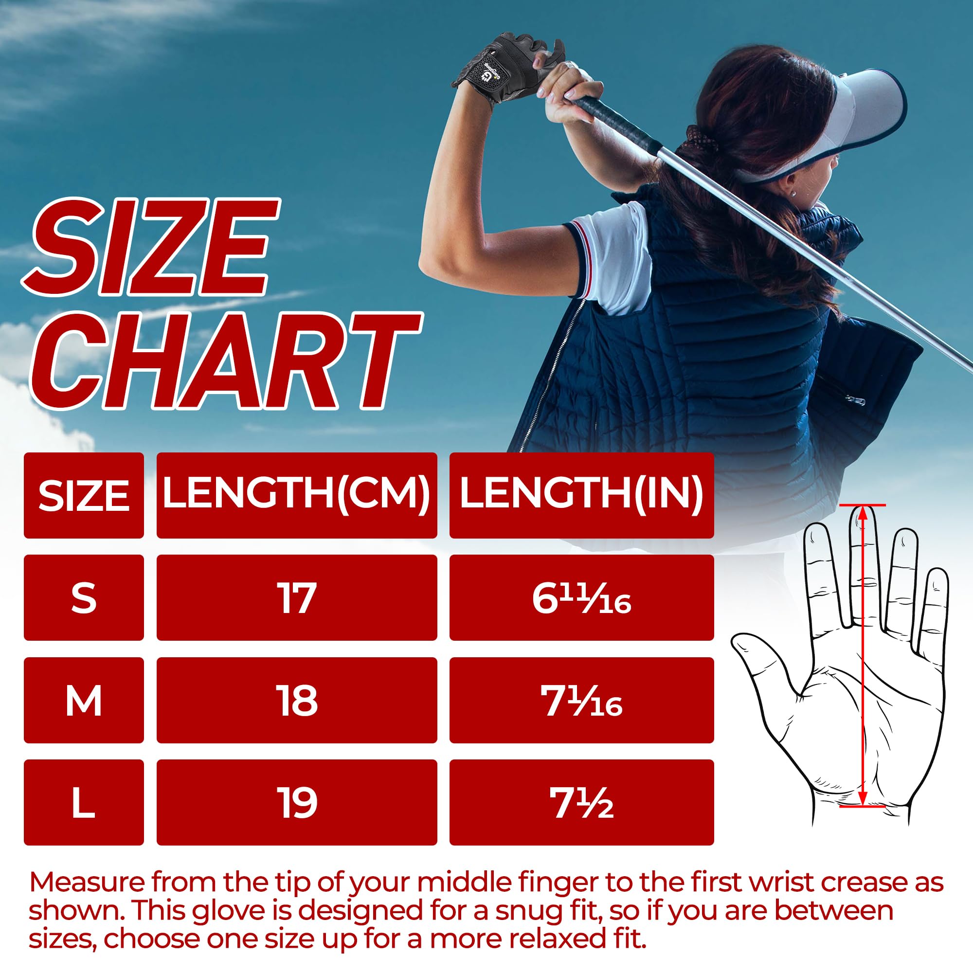 GIAMZONP Womens Golf Glove for Left or Right Hand 1 Pack, Breathable Lightweight Ladies Golf Glove with Non-Slip Grip for Women Golfers - Image 5