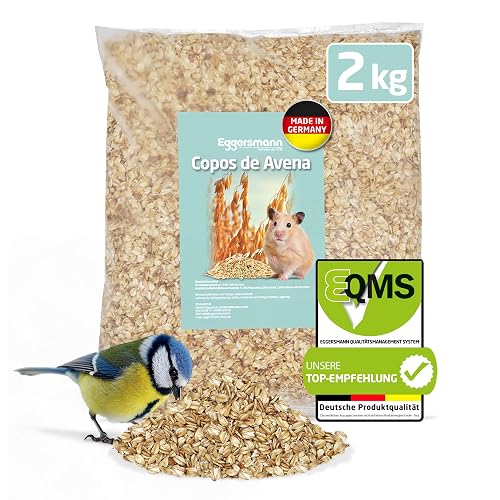 Eggersmann Volaris Copos de Avena 2 kg - Alimento Ideal para Aves Silvestres, erizos, Conejos y roedores