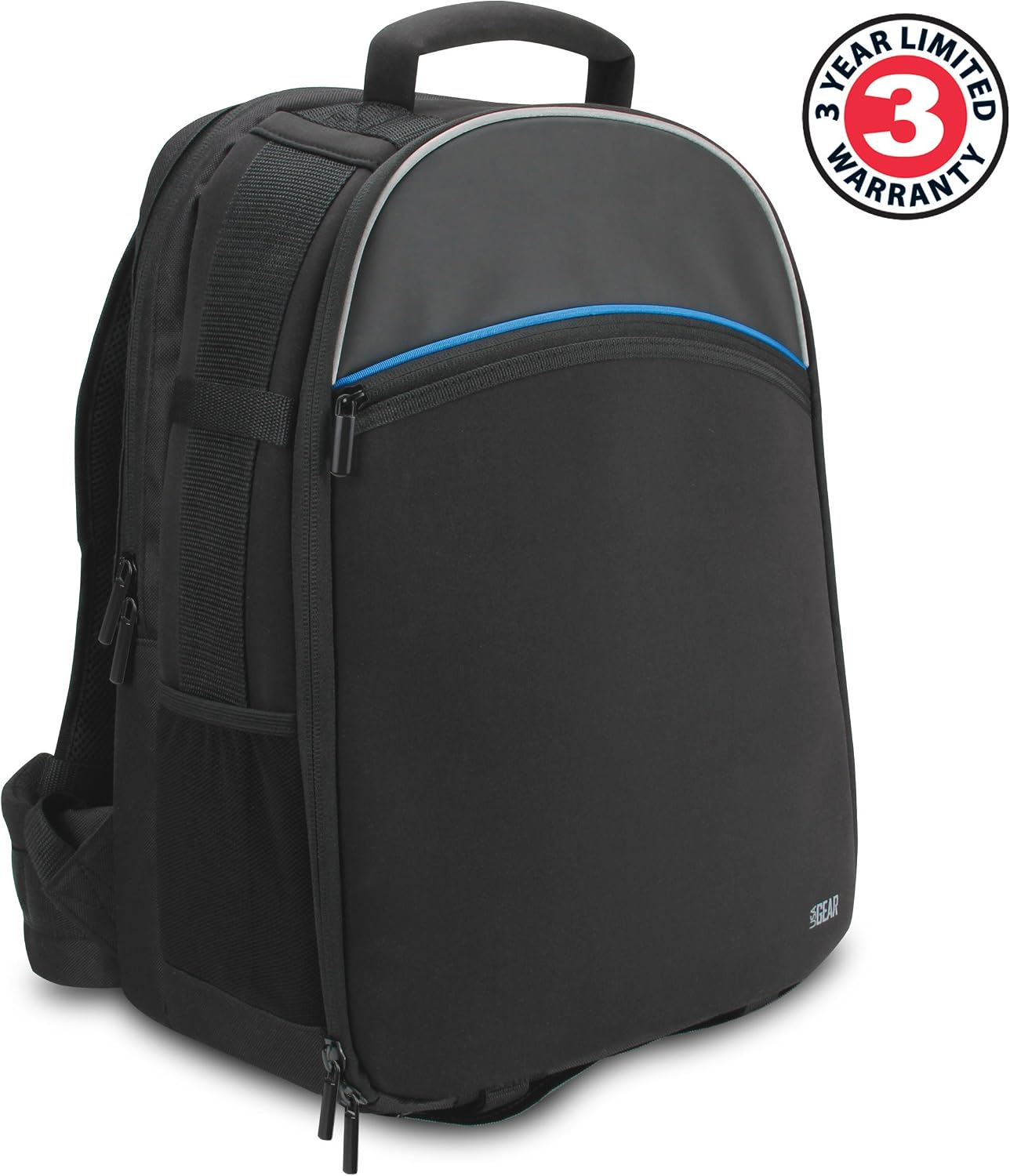 USA Gear SLR Digital Camera Backpack with Laptop Compartment, Front Loading Access, Large Lens Storage, Weather Resistant Bottom and Rain Cover - Compatible with Canon, Nikon, Sony, Pentax and More