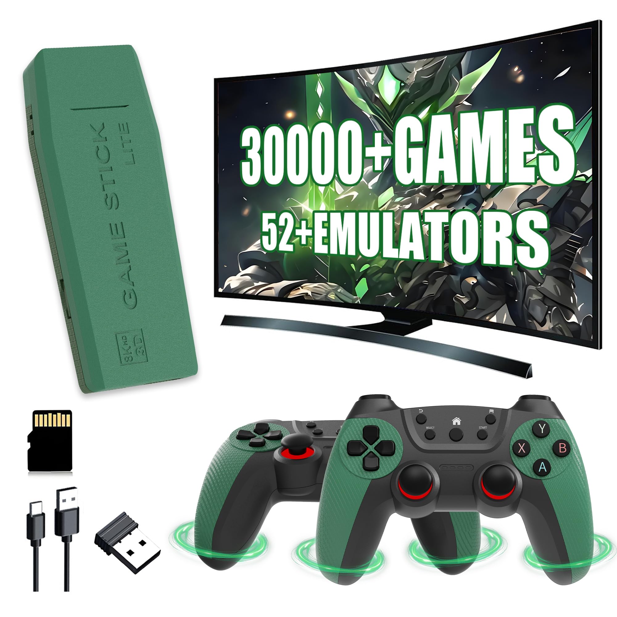 Console Rétro M22 30000+ Jeux – 52 Émulateurs, 4K HD, 2 Manettes Sans Fil 2.4GHz, Plug & Play TV/PC/Projecteur