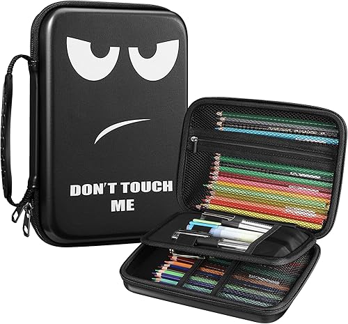 FINPAC Ranura para estuche de lápices, gran bolsa de acuarela de varios niveles con bolsillo frontal con cierre, gran organizador para 100 lápices