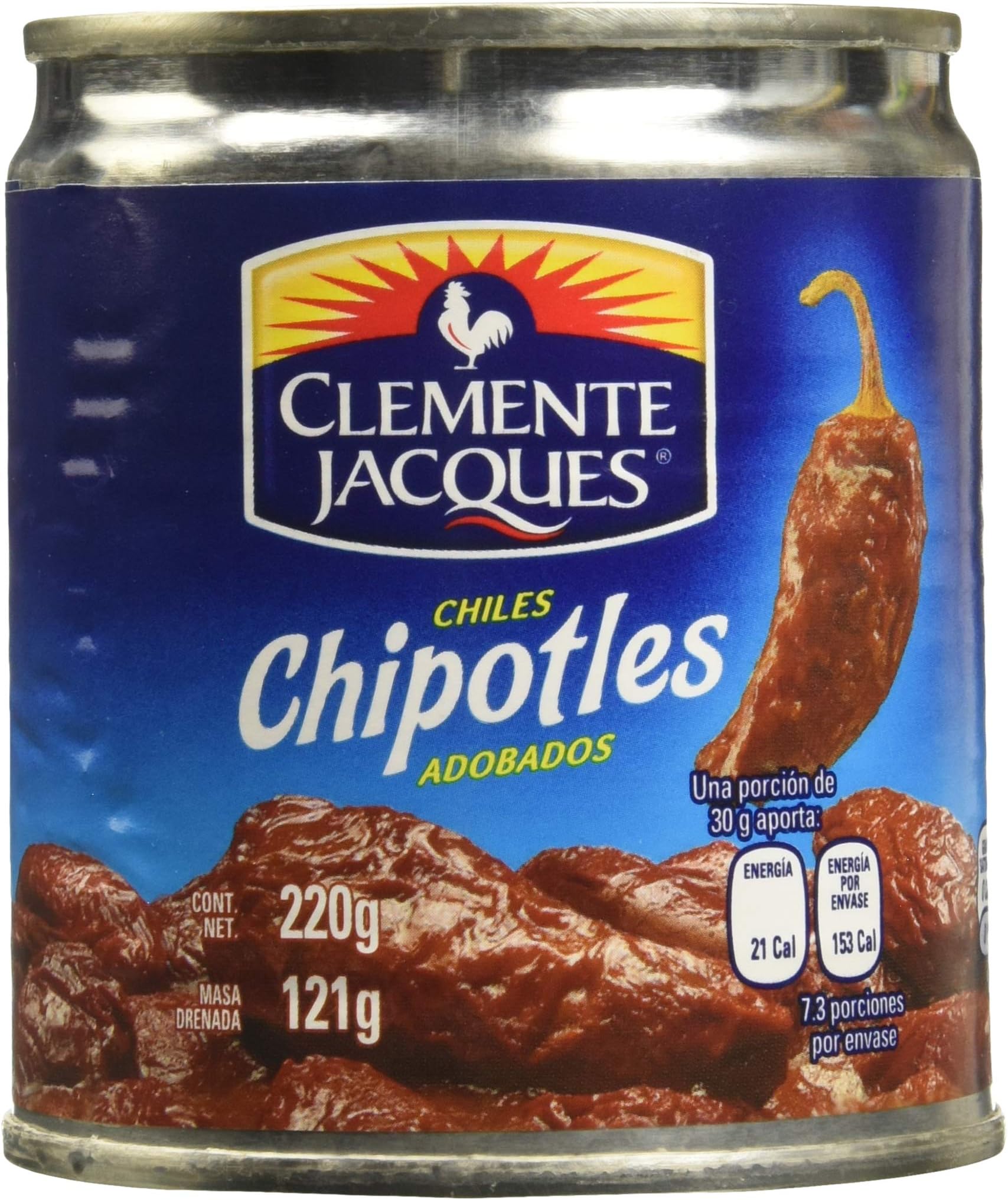 MexGrocer Clemente Jacques Chipotle Peppers in Adobo Sauce 210 g (Pack of 3)