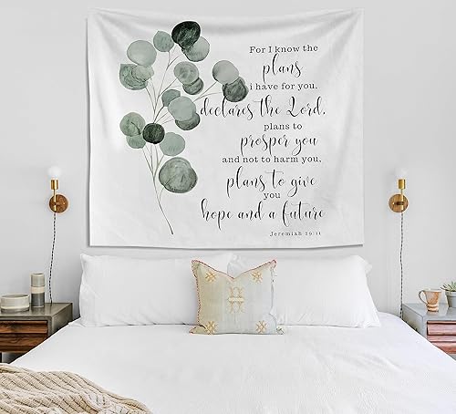 Miniatura 10 de Knibeo Tapiz cristiano con versículo bíblico, Faith It Does Not Make Things Easy It Makes Them Possible Them Possible - Tapices para colgar en la