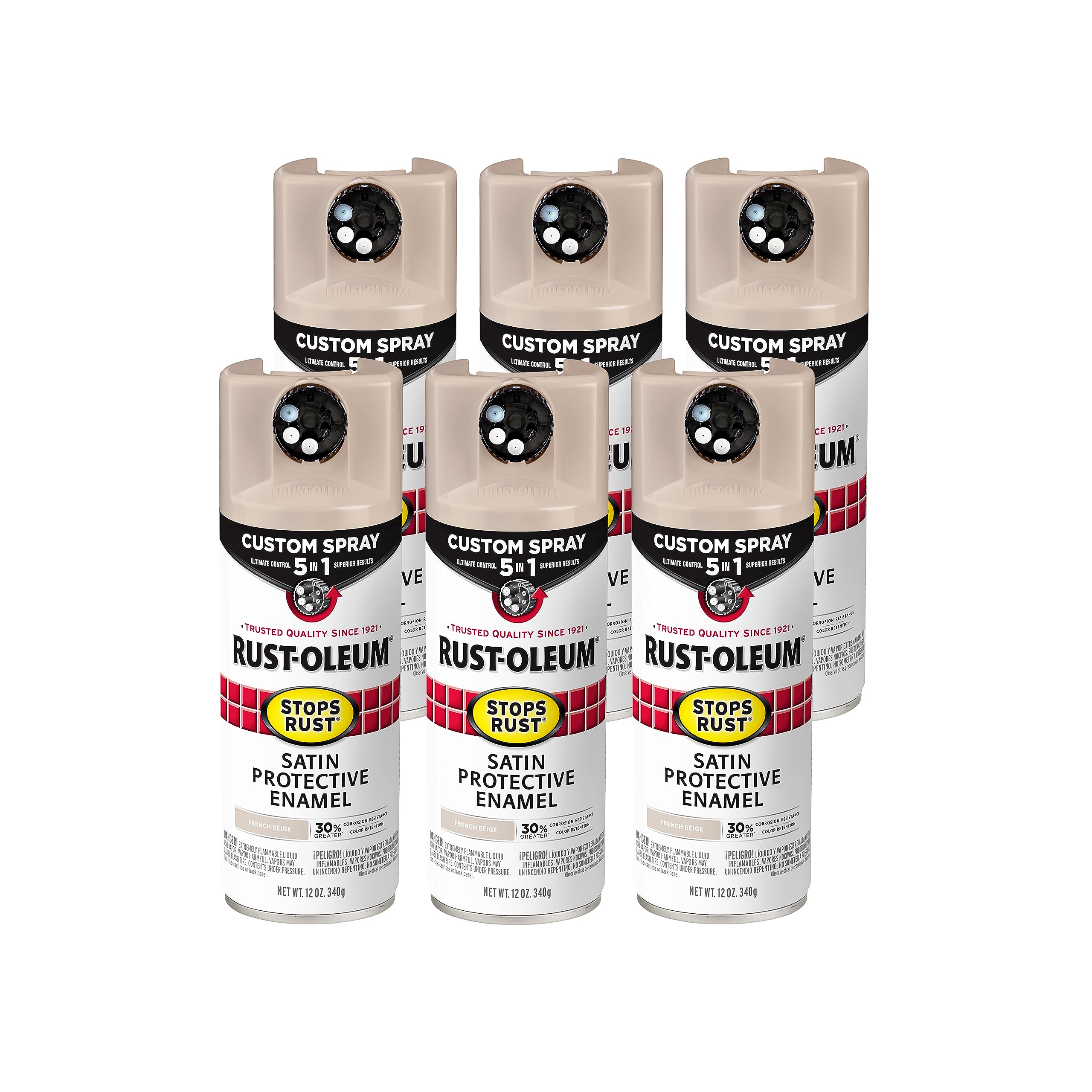 Rust-Oleum Stops Rust Custom 5-in-1 Spray Paint, Satin French Beige