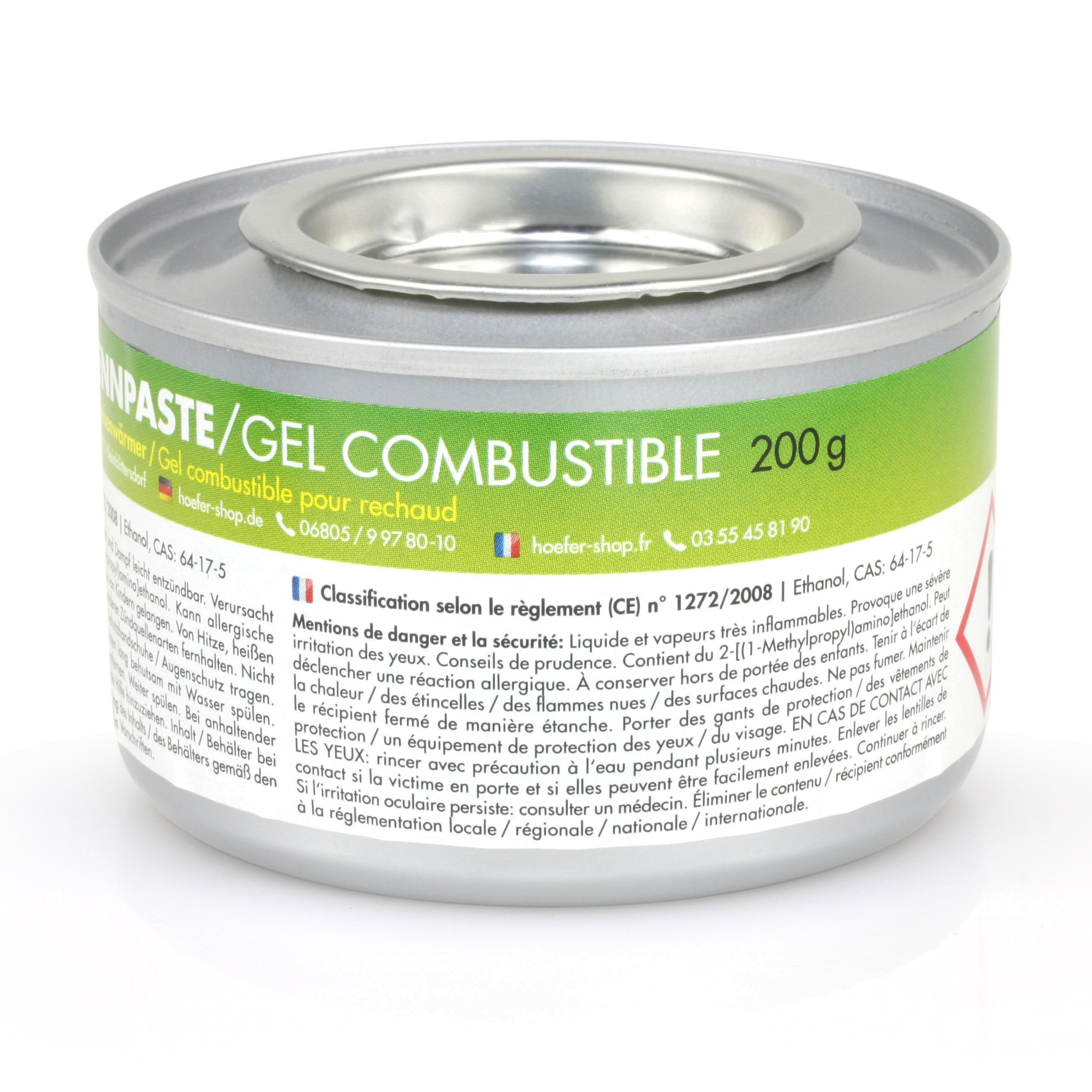 Höfer Chemie Pâtes Combustibles 200 g Lot de 12 – Bioéthanol Réutilisable Durée 2,5 Heures