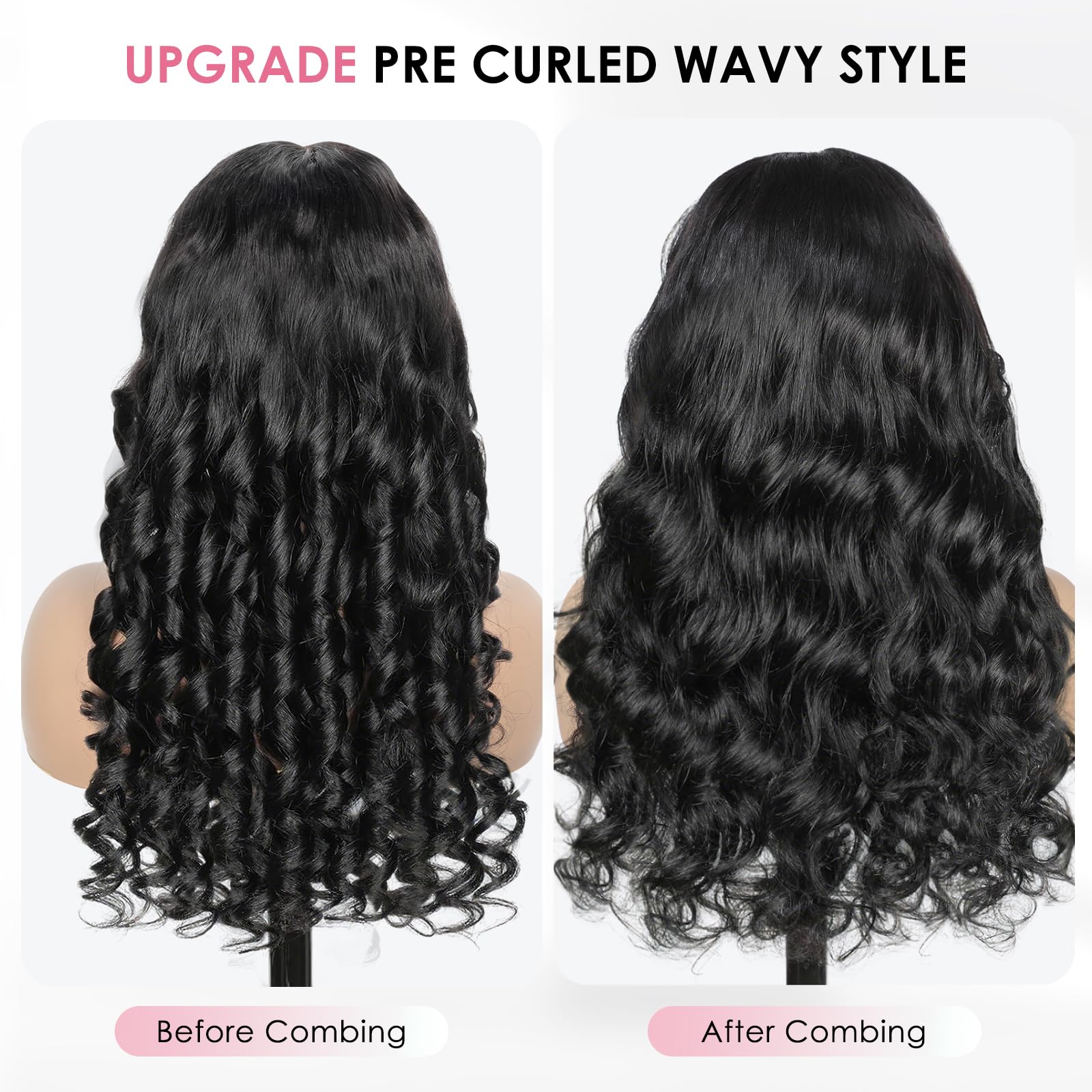 Beluck Face-Framing Curtain Bangs Loose Body Wave Glueless Wig Human Hair Wig Layered Cut 6x6 Pre Cut Transparent Lace Front Wigs Human Hair Wig 200 Density Glueless Wig For Women 20 Inch - Image 3