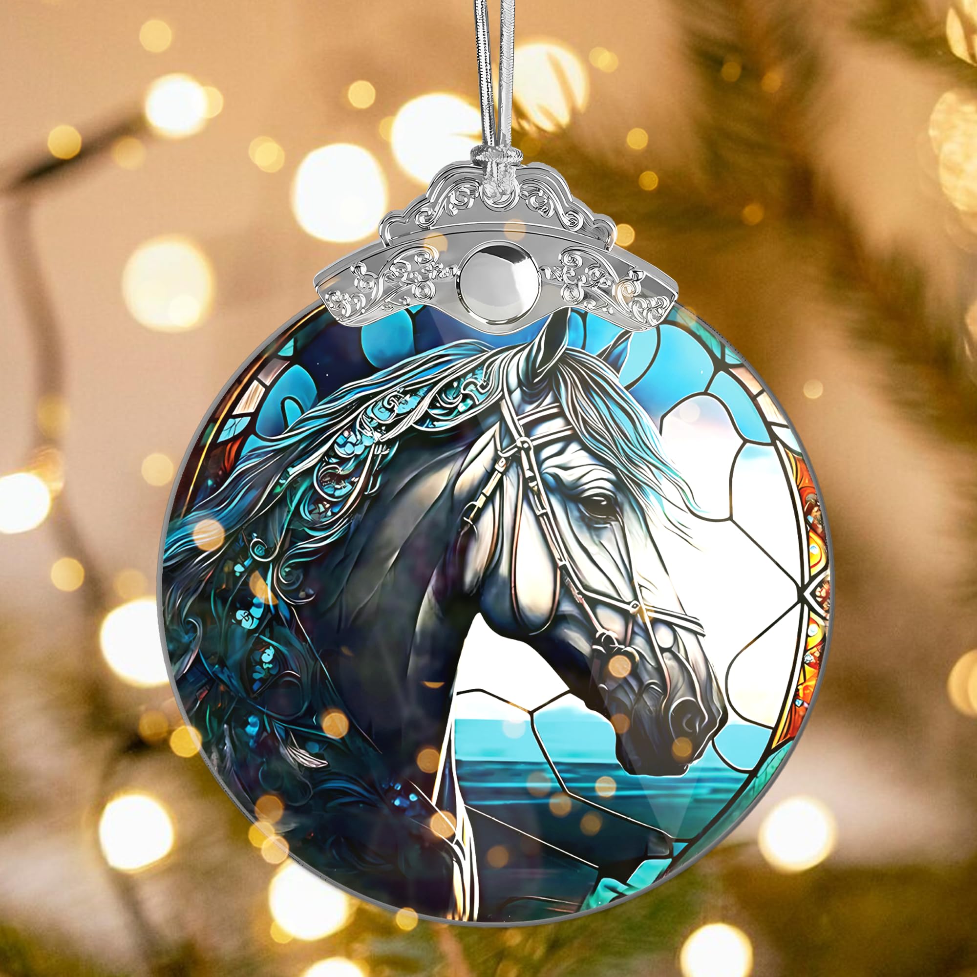 Stained Glass Effect Ornament, Women’s Christmas Keepsake, Funny White Elephant Idea, Holiday Decoration, 2025 Christmas Ornament, Faith-Based Christian Piece