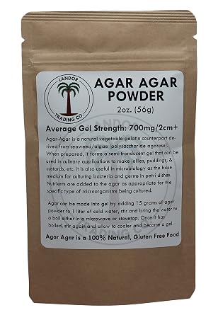 Agar Agar Powder - 2 Ounces 56 Grams - Average Gel Strength