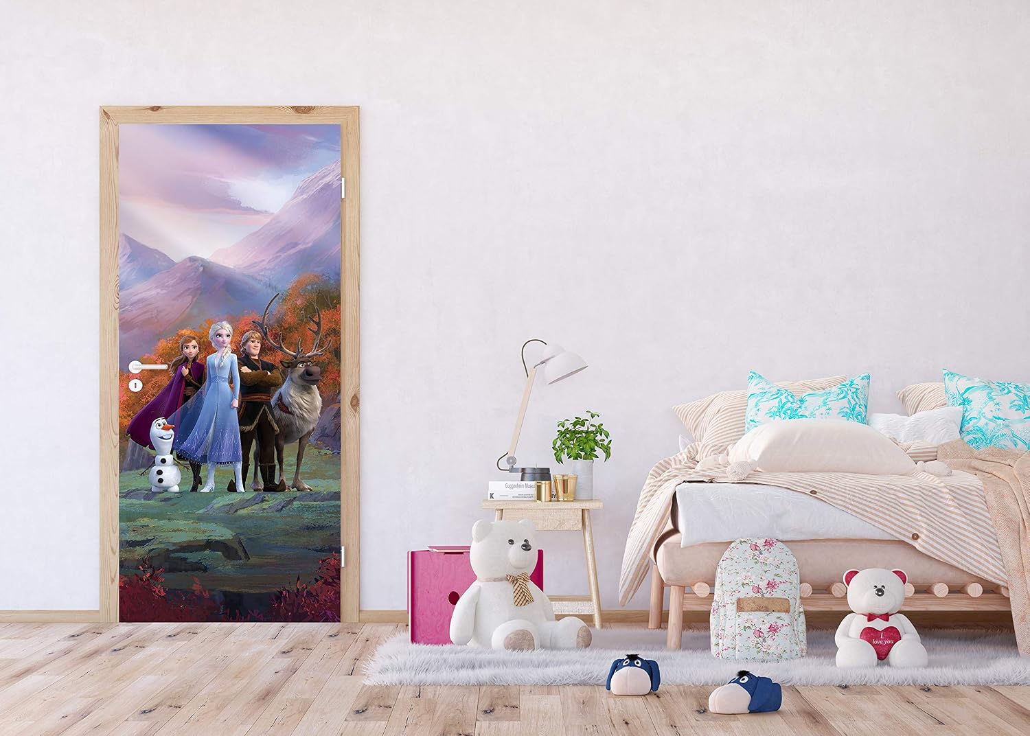 AG Design Elsa with Friends in the Mountains Frozen 2 Disney Fleece Photo Wallpaper for Children's Bedroom 90 x 202 cm FTDN V 5487 Multi-Coloured - Image 3