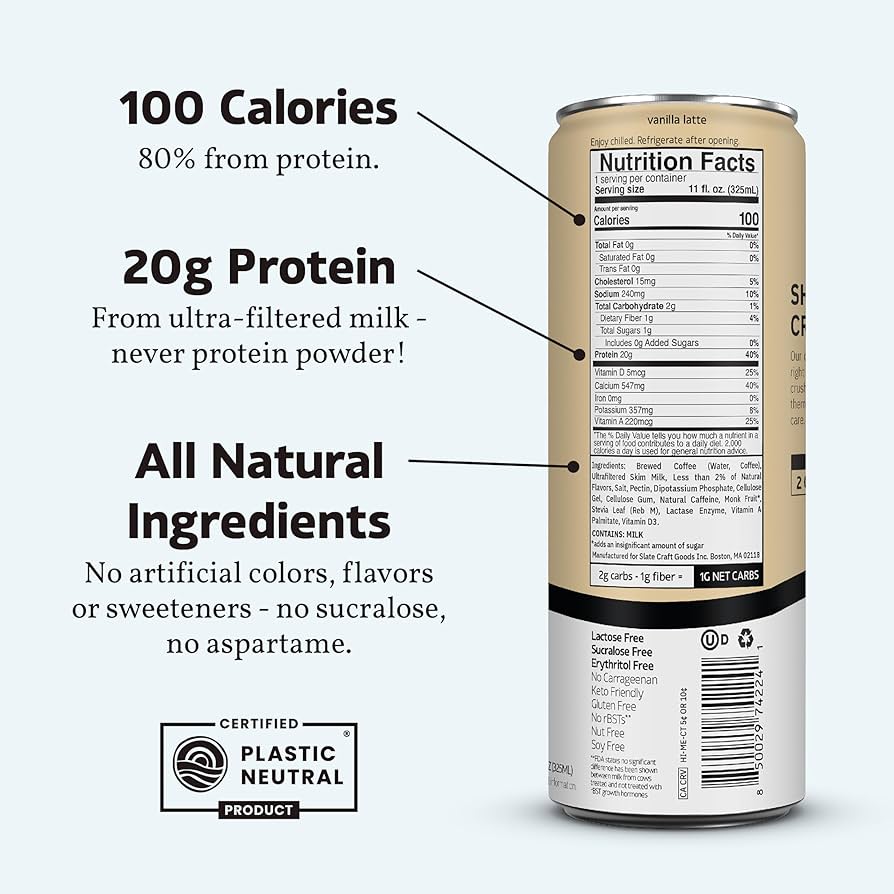 Amazon.com : Slate Milk - High Protein Iced Coffee - Vanilla Latte