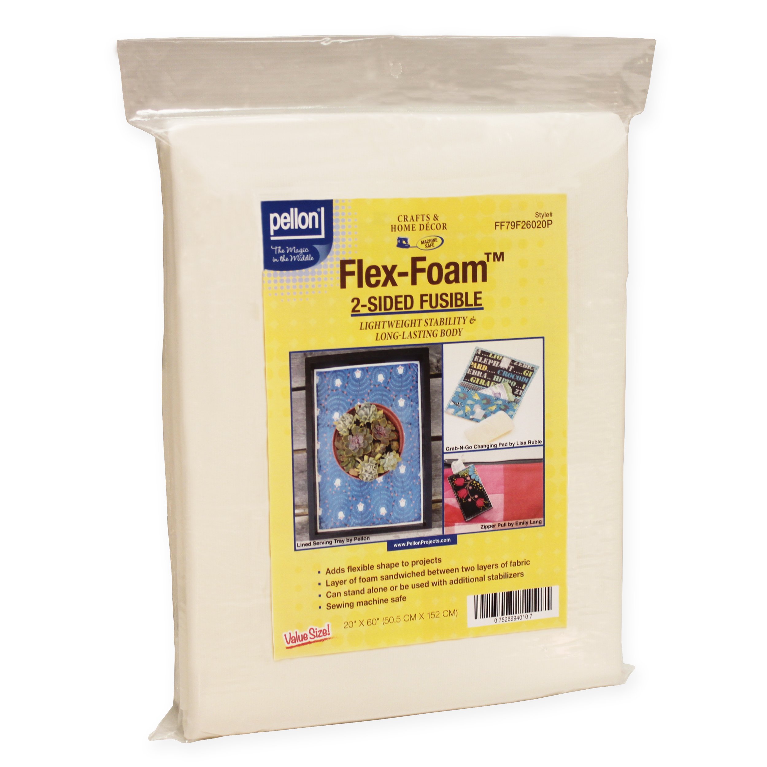 Pellon FF79F26020P Flex-Foam 2-Sided Fusible Stabilizer, 20" x 60"