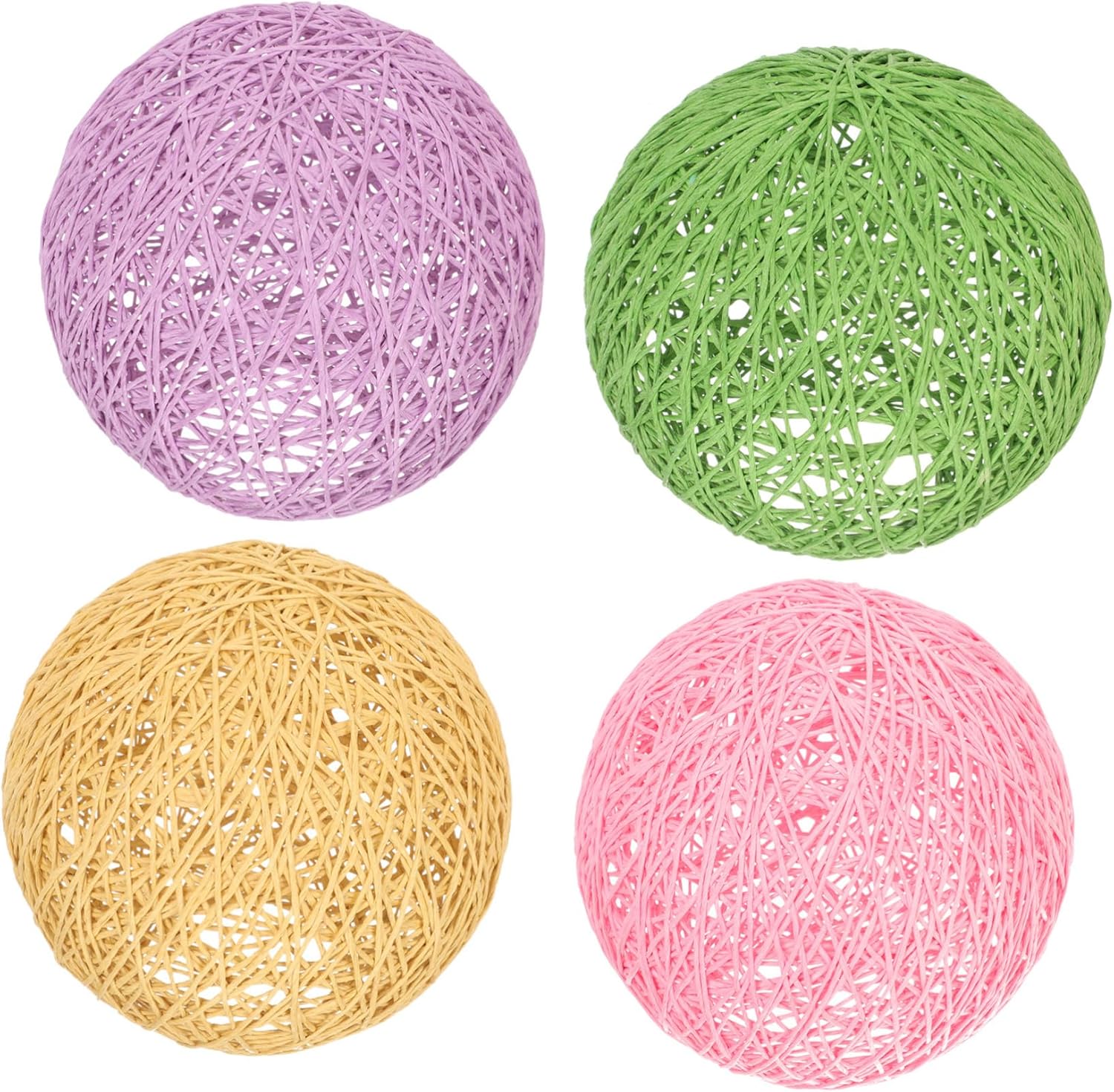 POPETPOP 4pcs Rattan Lampshade Ceiling Light Cover Unique Design for Dining Room Bar Living Room Decor Fade Resistant Easy to Use Lighting Accessory