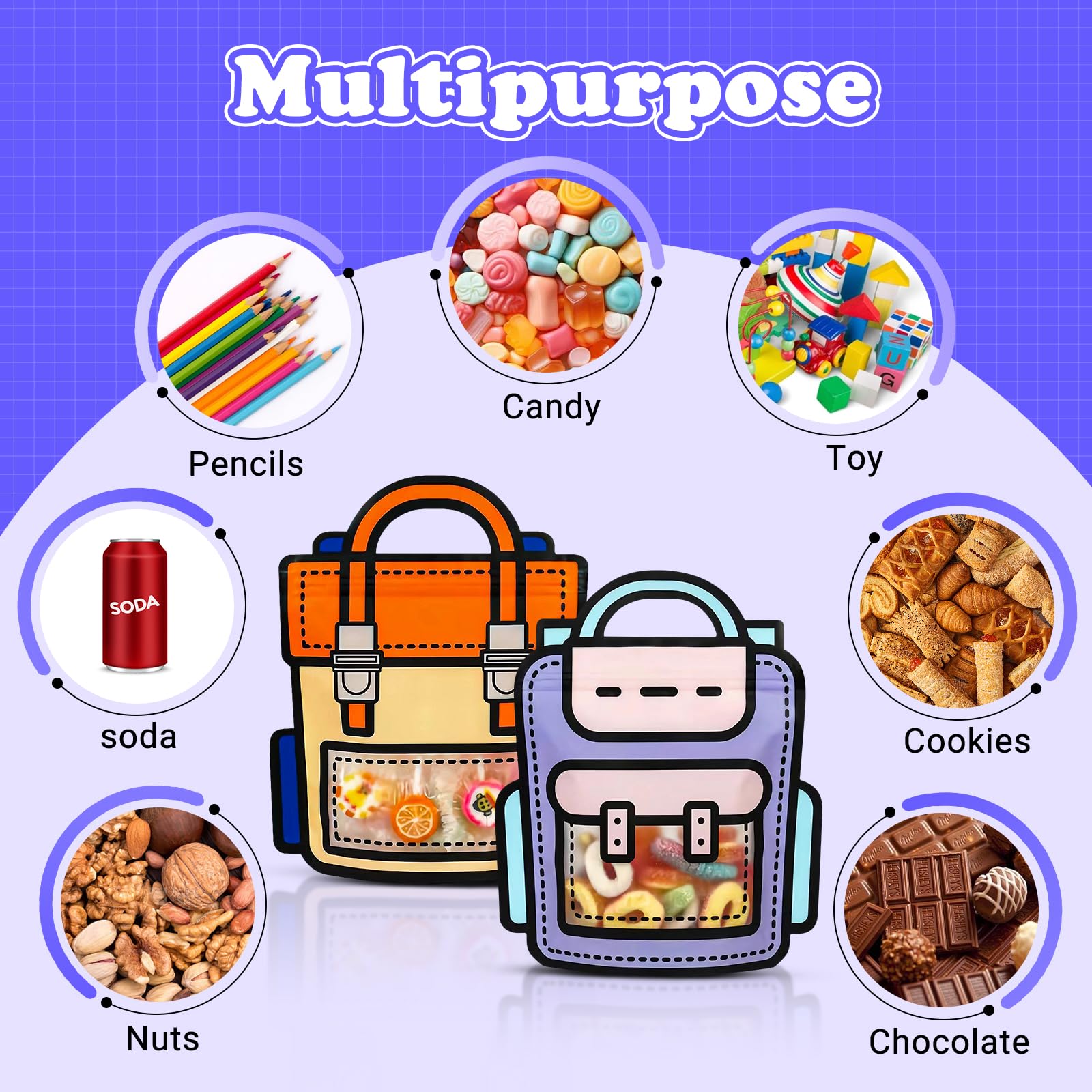 30 PCS Orange Party Favor Bags With Handles - Stand-up Bottom Goodie Bags For Kids Birthday & Classroom