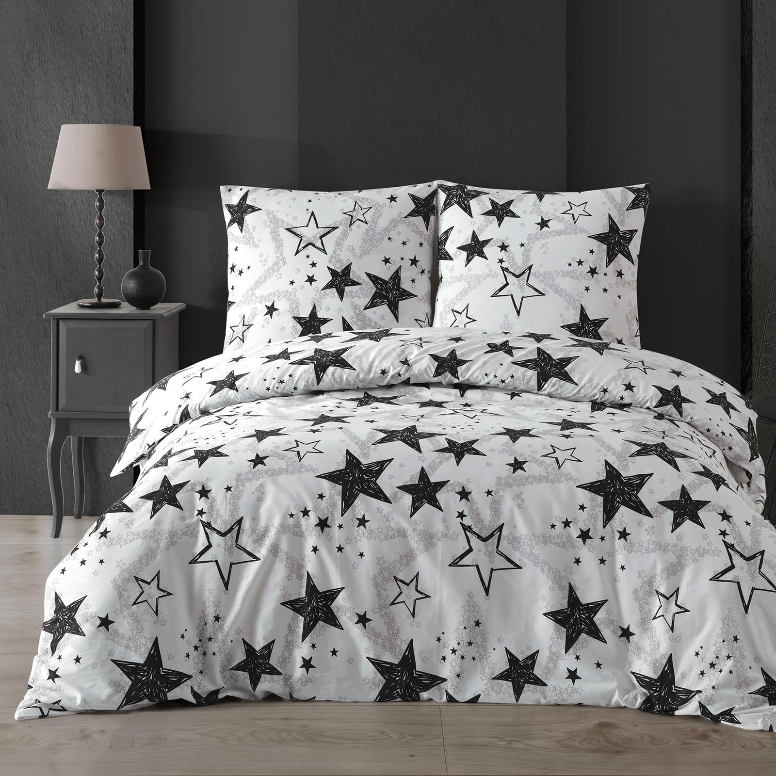 Buymax Bettwäsche 135x200 cm 4-teilig – Bettwäsche Set Renforcé 100% Baumwolle, 2 x Bettbezug 135x200 cm und 2 x Kissenbezüge 80x80 cm, Oeko-TEX, Reißverschluss, weich und atmungsaktiv