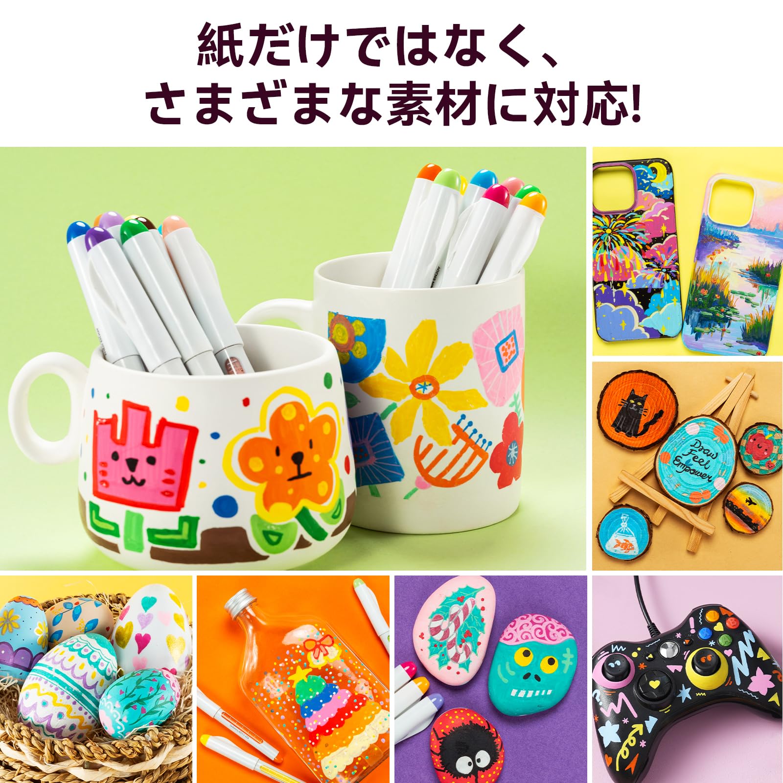 Amazon | Ohuhu アクリルマーカー 筆タイプ 44色48本セット 直液式
