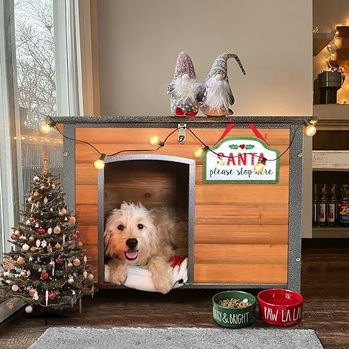 GUTINNEEN Dog House Outdoor 100% aislada, perrera de madera térmica para invierno, casa interior para gatos resistente a la intemperie, 200% más