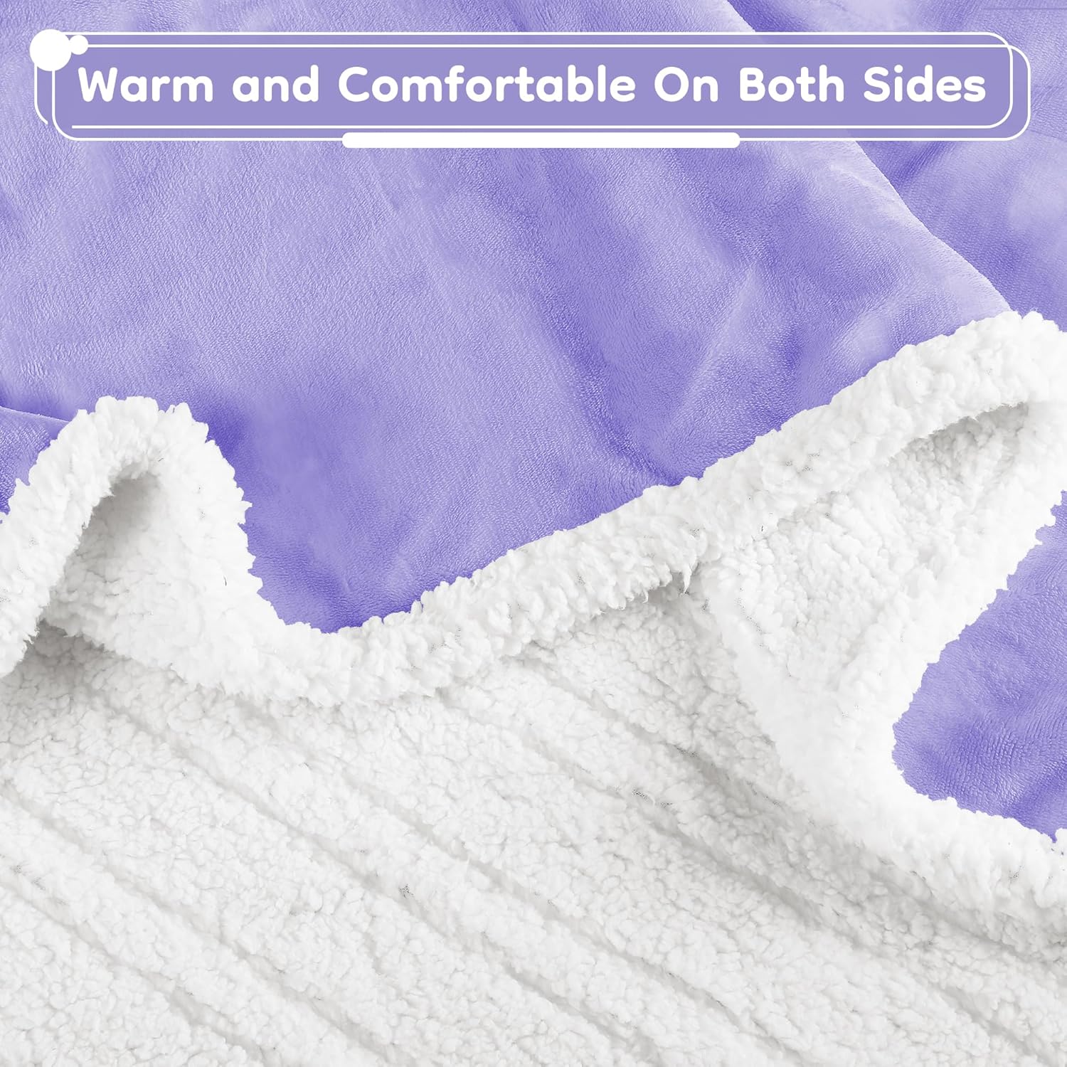 Electric Heated Blanket Full Size 72"x84", Dual-Sided Soft Flannel & Sherpa, LCD Display 10 Heat Settings with 1-12H Timer & Overnight Safe, Bed & Couch, Machine Washable, Light Purple - Image 4