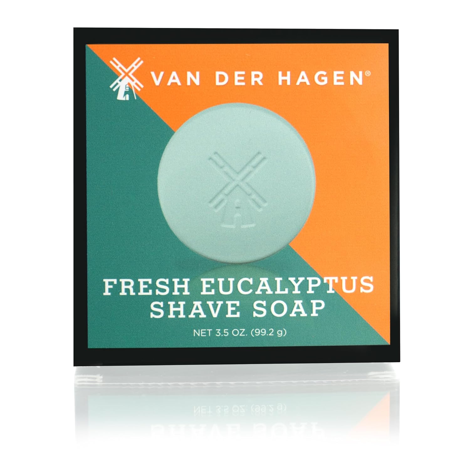 VanDerHagen Fresh Eucalyptus Shave Soap - Hypoallergenic Glycerin-Rich Lather for Smooth, Irritation-Free Shave