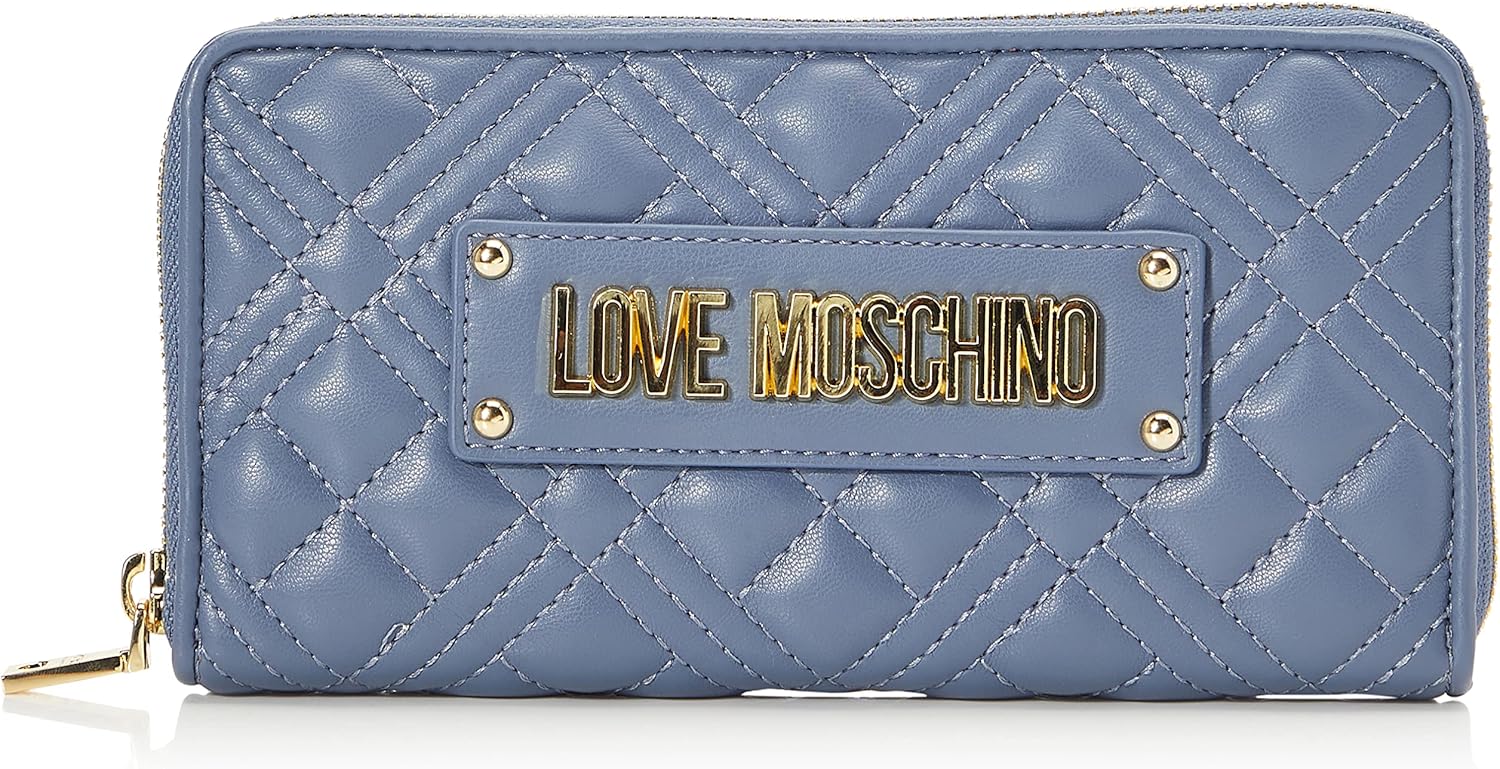 Love Moschino PORTAF.Quilted PU, Portafogli Donna, Blu Denim, Unica Love Moschino PORTAF.Quilted PU, Portafogli Donna, Blu Denim, Unica