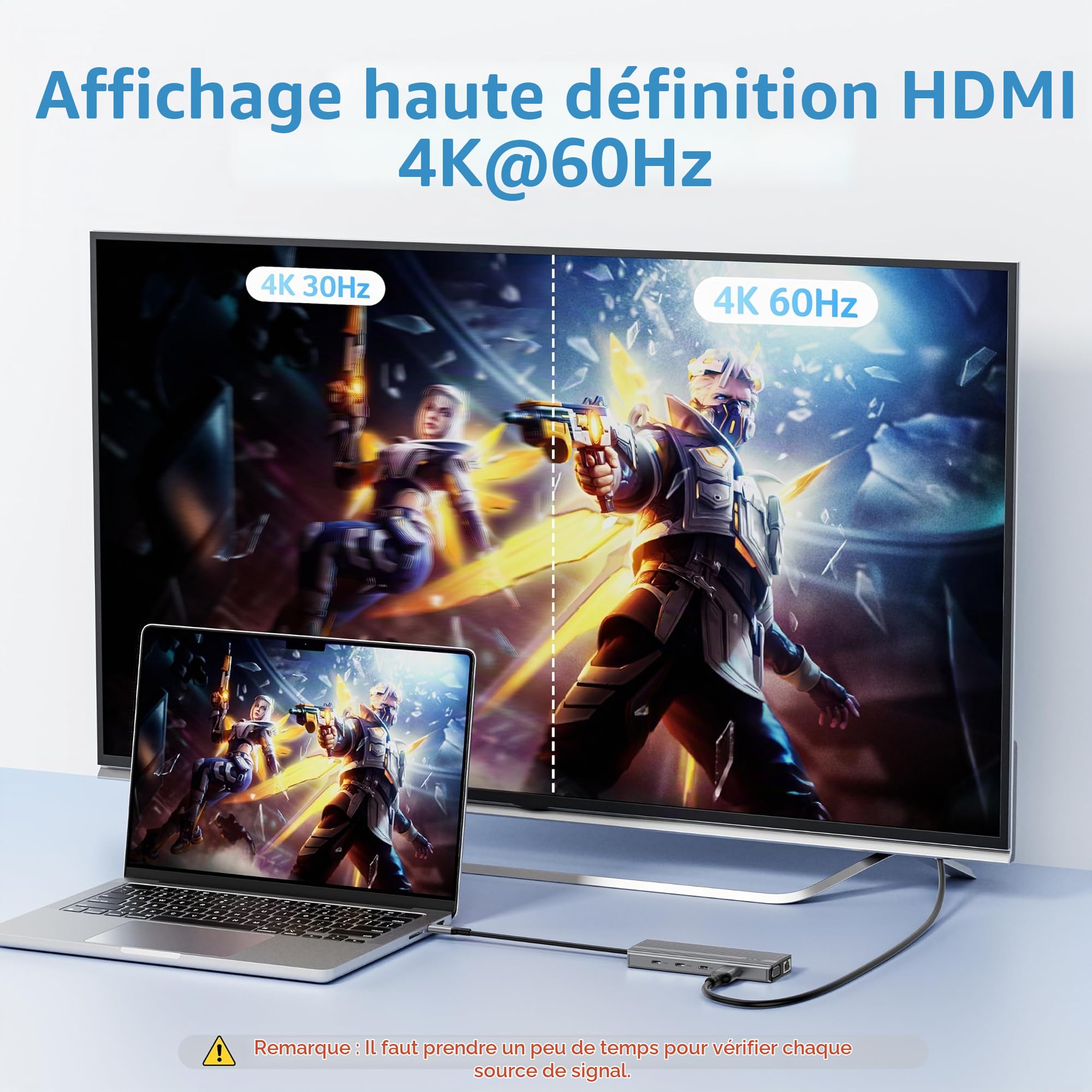 acer Hub USB C 11 en 1, Station d'accueil avec HDMI 4K@60Hz, VGA 1080P | USB C Docking Station avec 2 Ports USB-C 10Gbps, 2 Ports USB-A 5Gbps, Port PD 100W, Ethernet 1Gbps, Carte SD/TF, pour PC