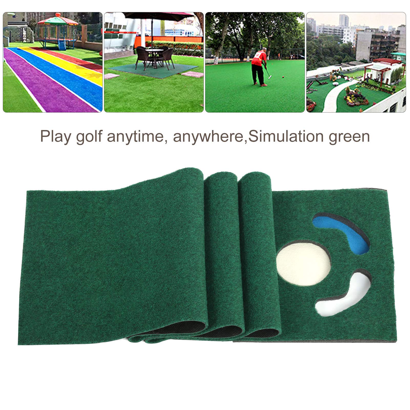Manta de entrenamiento de putter, ligera y portátil, para interior y exterior, esterilla de ejercicio de calle, 180 x 33 cm, para familia y