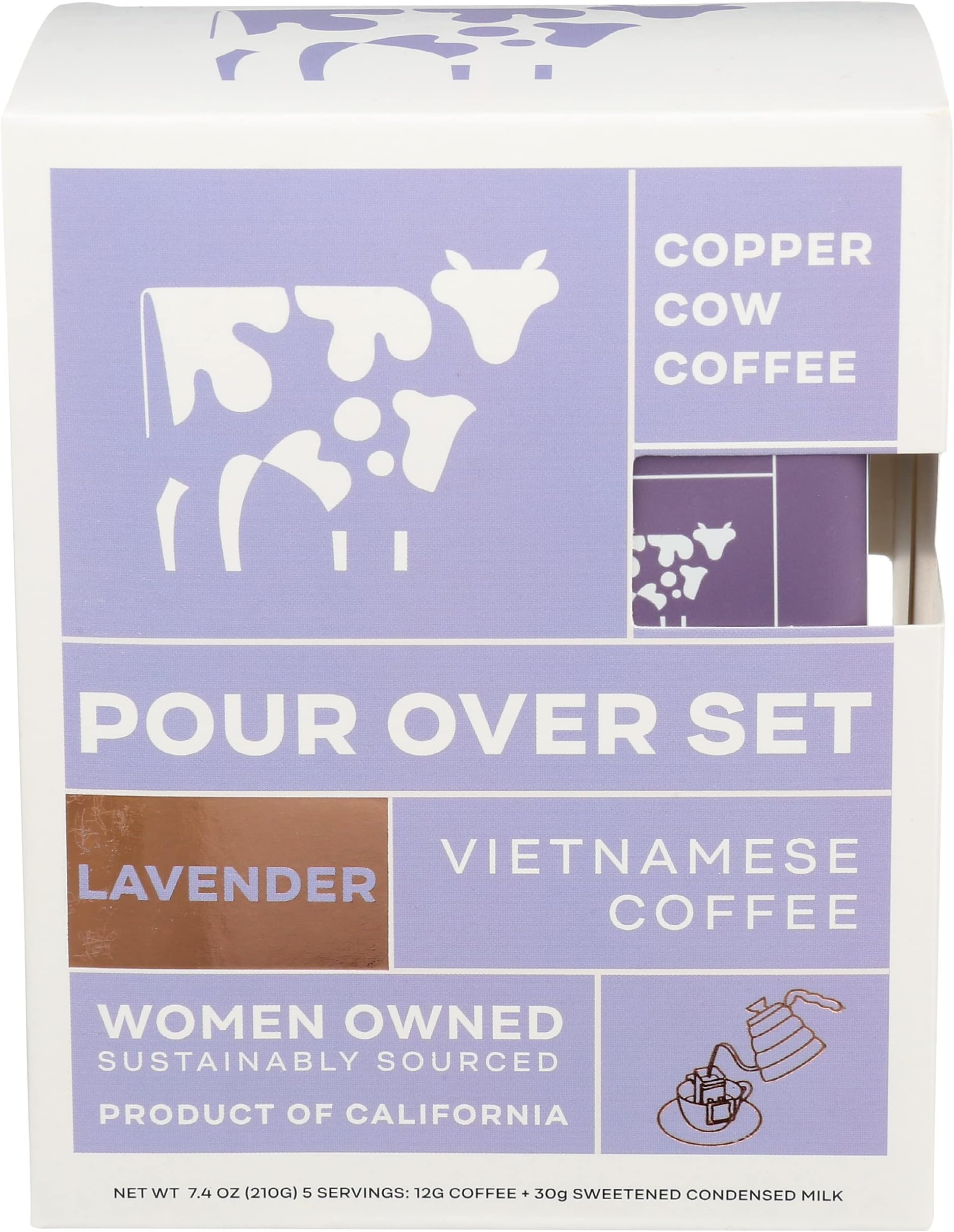 COPPER COW COFFEE Lavender Latte Pour Over Vietnamese