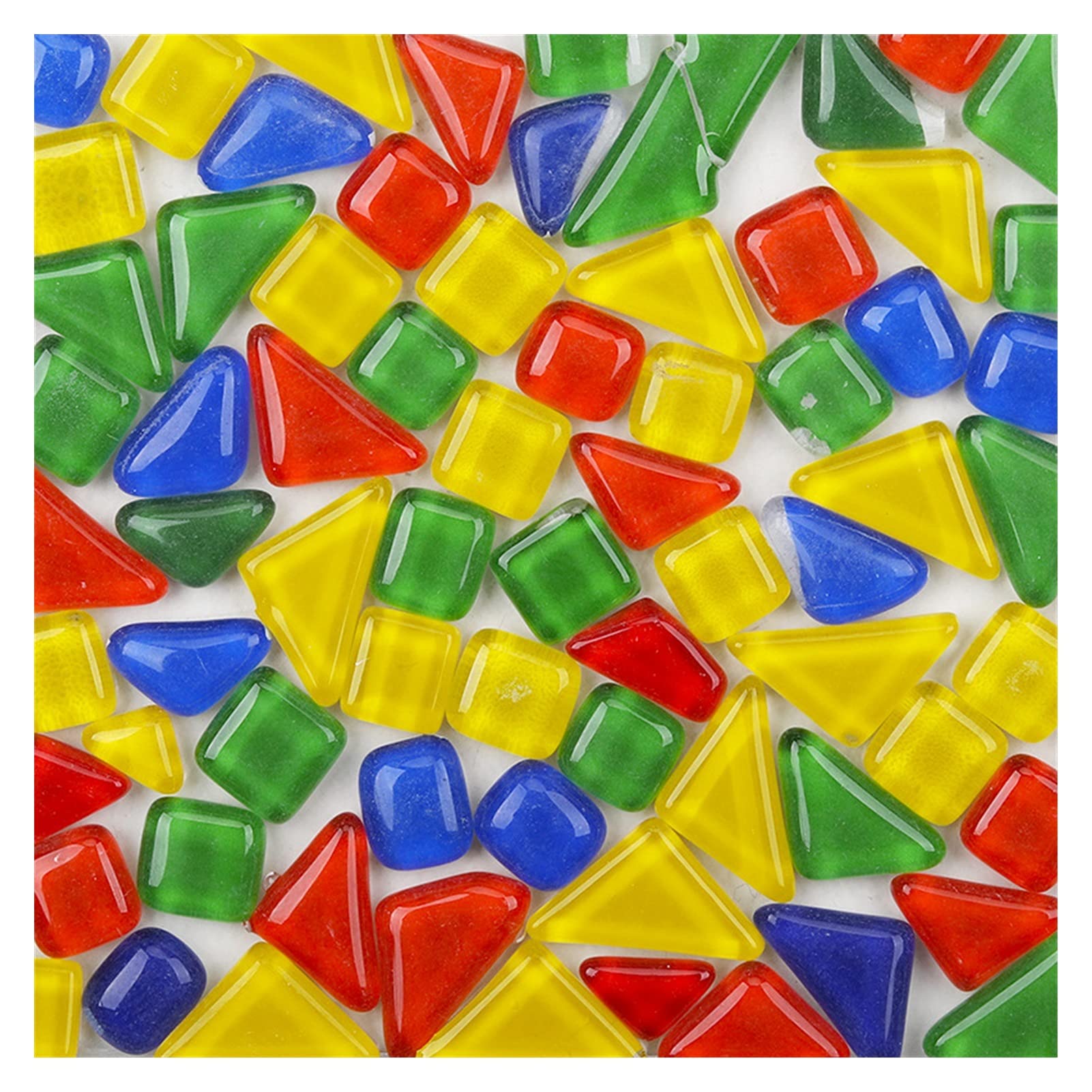 Płytki mozaikowe z witrażu w mieszanych kolorach, Mozaiki szklane o nieregularnym kształcie Multicolor 500 szt. DIY Craft(900g St. Paul)