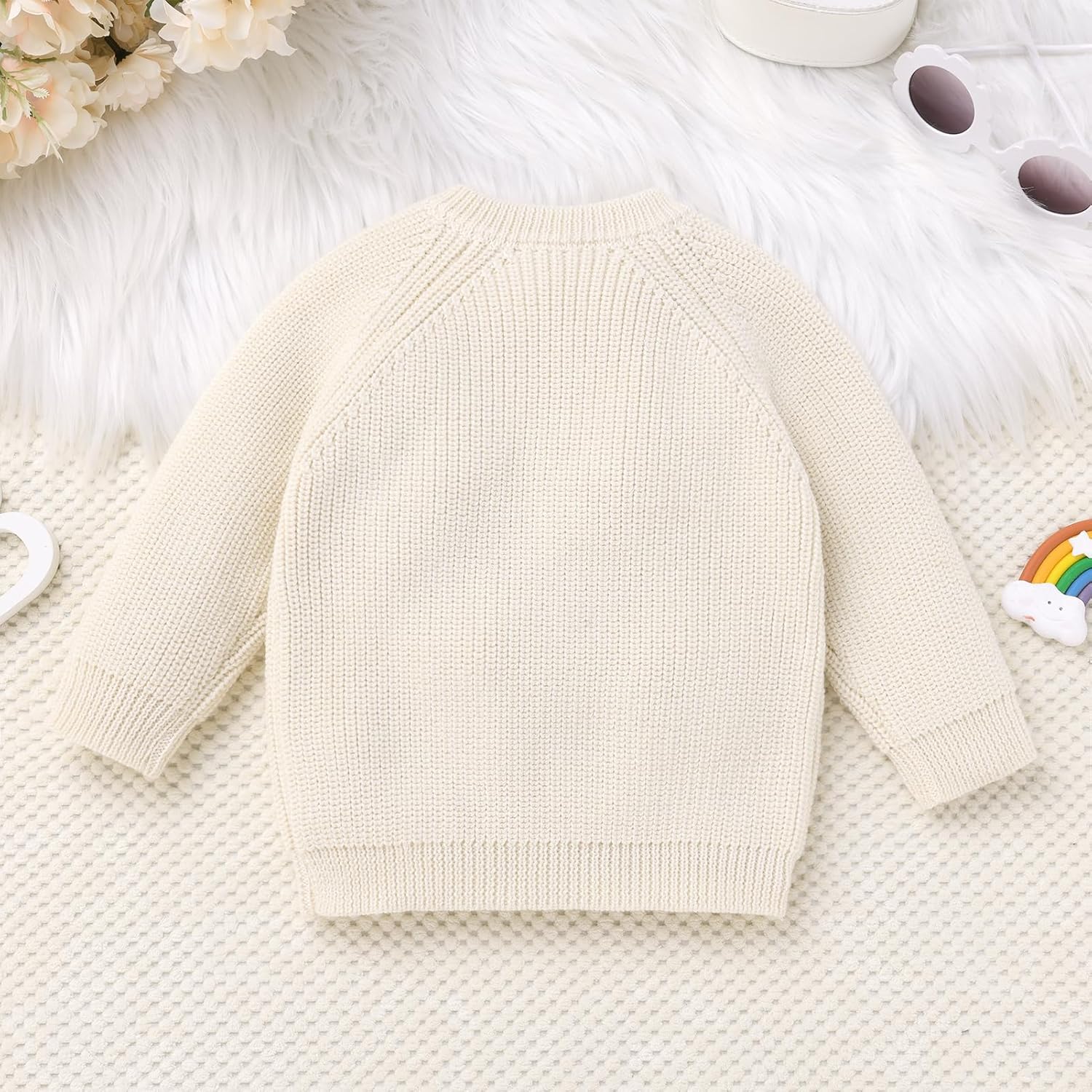 ODASDO Baby Girls Boys Sweater Knitted Pullover Embroidery Knitwear 1st 2nd Birthday Outfit Fall Winter Chunky Knit Tops - Image 3