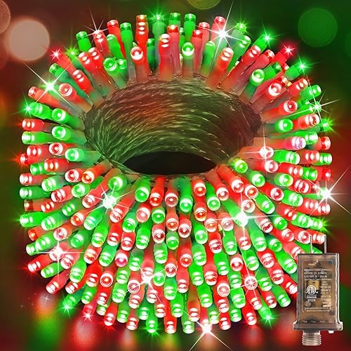 Miniatura 27 de Hezbjiti - Guirnalda de luces de Navidad de 1000 LED de 403 pies para exteriores, 8 modos de iluminación, luces de hadas impermeables IP44 con