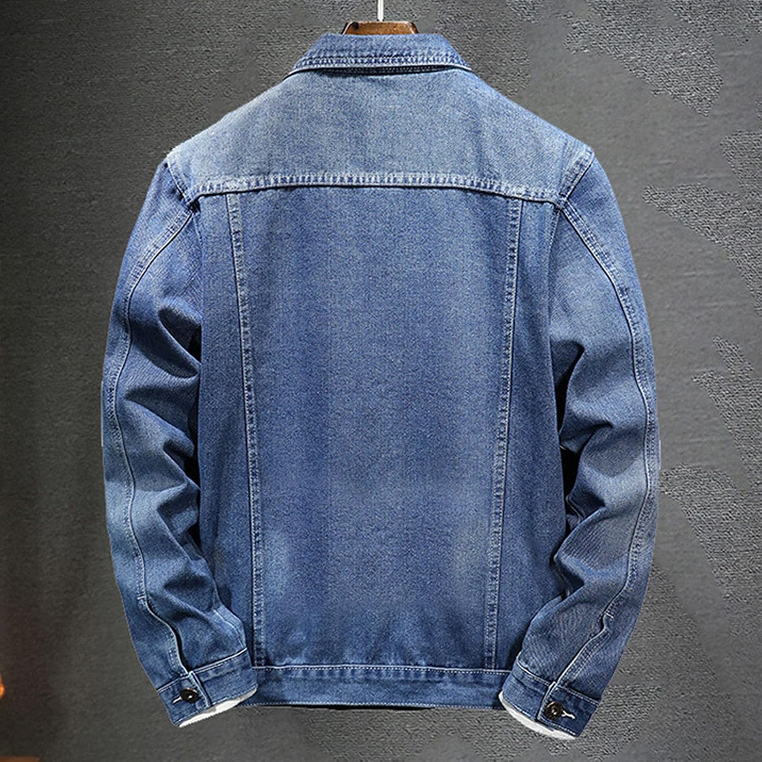 Men's Sherpa Denim Jacket Fleece Lined Trucker Jean Coat Warm Winter Casual Outerwear With Pockets