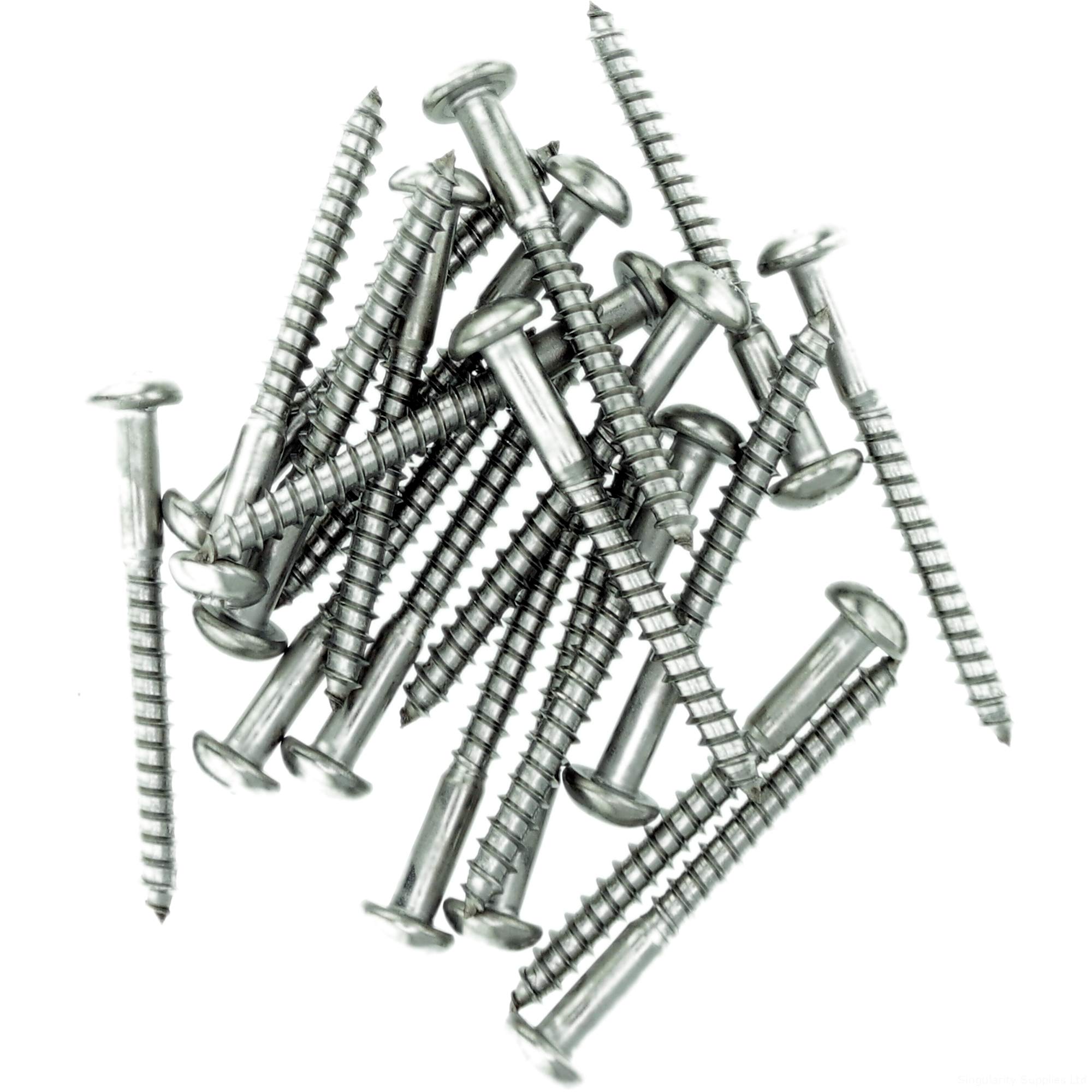 Singularity Supplies No.8 X 0.98 (4.0Mm X 25Mm) Pozi Pan Wood Screw - Stainless Steel (A2) (Pack Of 20)